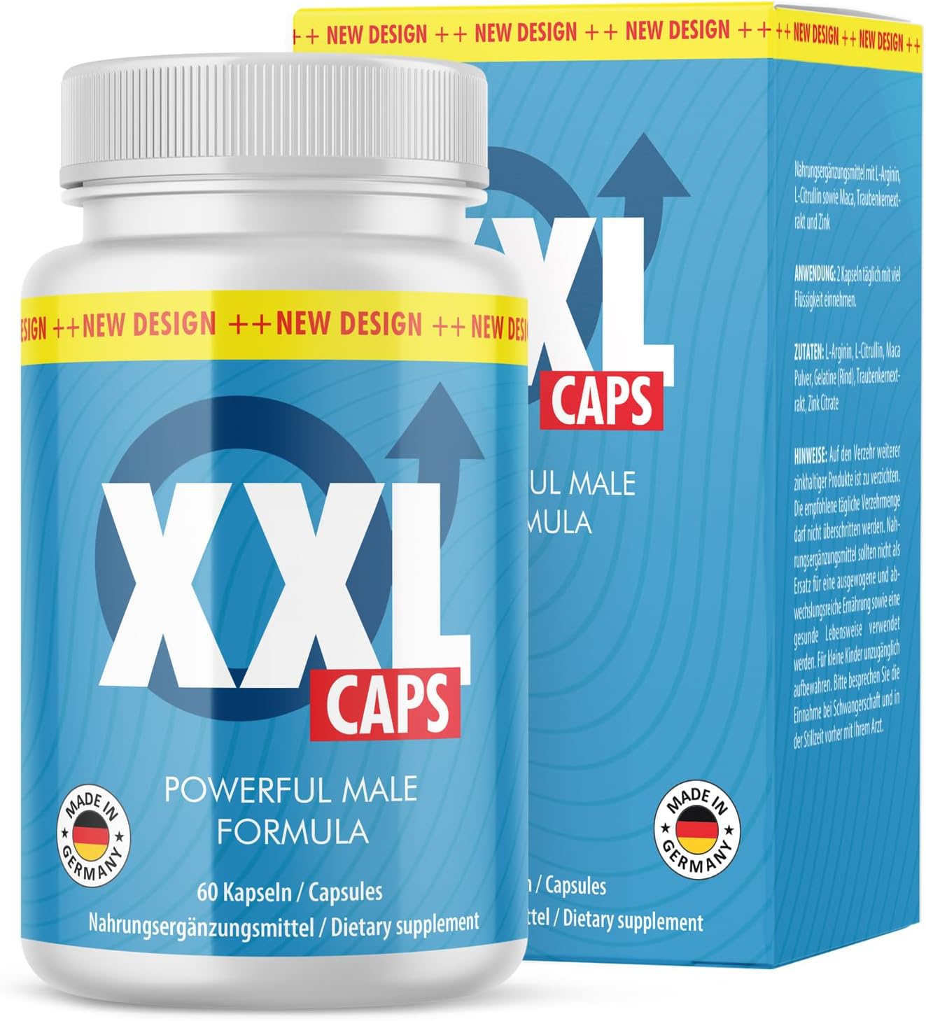 Potenzmittel & Standfestigkeit – XXL CAPS – For the Active Man – Finally Feel Lust Again – Contents 60 Capsules