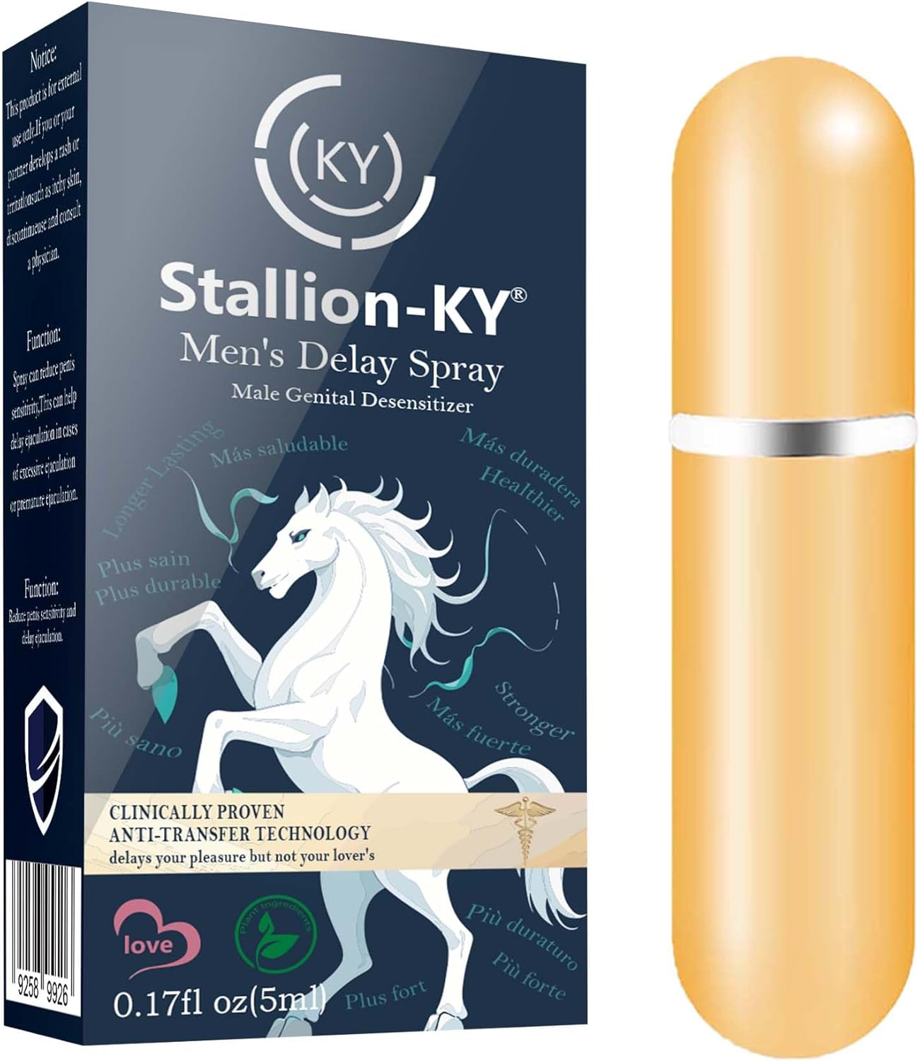 Potenzmittel & Standfestigkeit – Delay Spray for Men, Delay Spray Man Sex, Men, Libido Booster for Men, Longer in Bed (5 ml) (Gold)