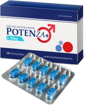 Potenzmittel & Standfestigkeit – POTENZA for Men Original - Extra Strong for Men Instant Effect - High Dose Blue Tablets - Support for the Adventurous Man - High Quality Ingredients with Maca and Muira Puama