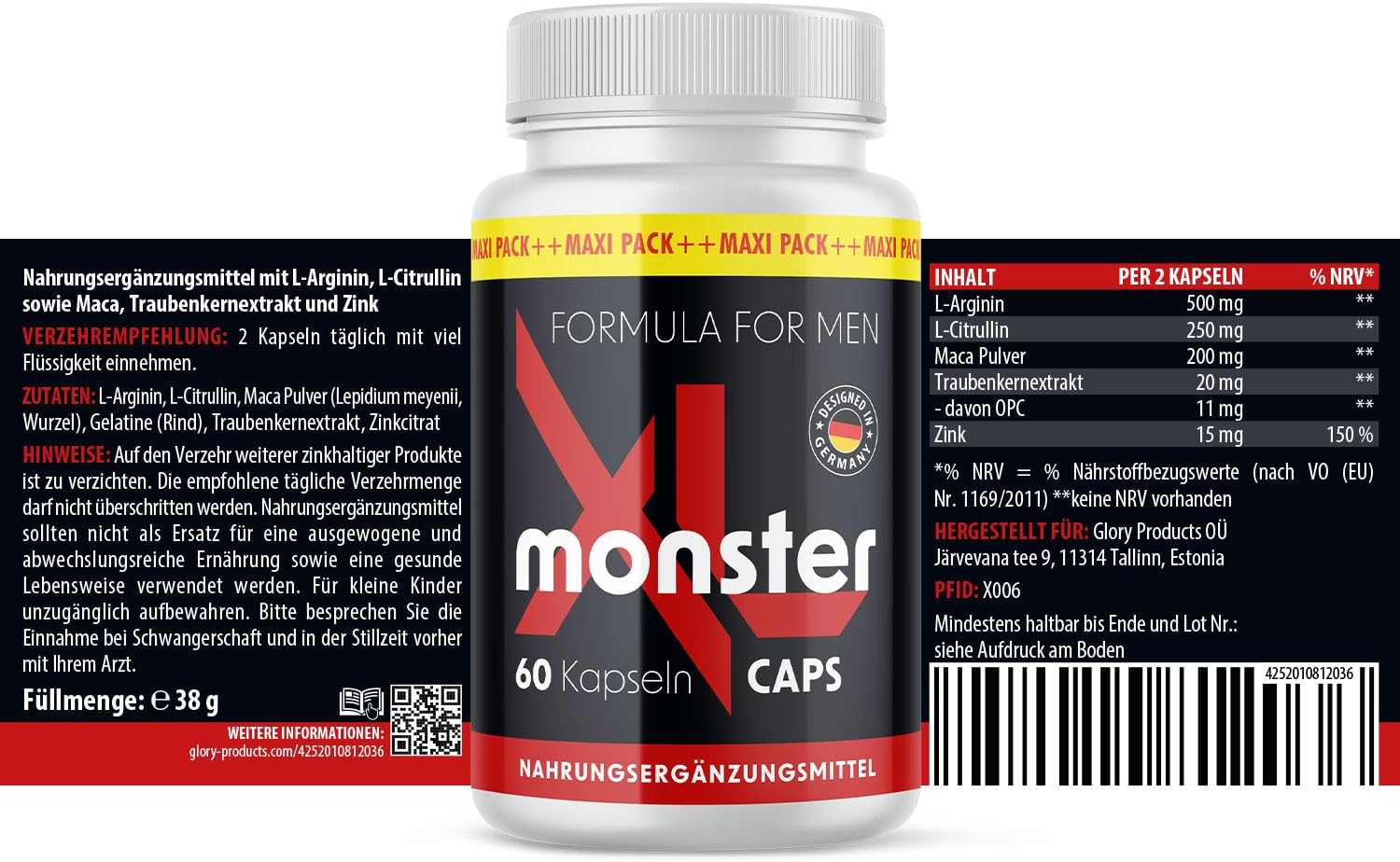 Potenzmittel & Standfestigkeit – Monster XL Caps | Love, Lust and Passion | Easy to Use | 60 Capsules | 1x – Bild 5
