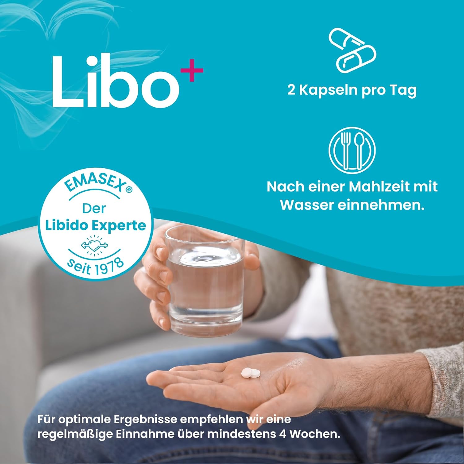 Potenzmittel & Standfestigkeit – Emasex® Libo+ - High Dose Men's Remedy to Support Libido, Energy & Performance with Liboost®, Maca, Ginseng and Zinc, Vitamin C, B6, D3, Niacin & Folic Acid – Bild 6