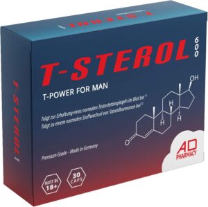 Ausdauer & Energie – T-Power Complex / Booster, T Sterol 600 The Original, Introductory Price, High Dose, Muscle Building Capsules, Monthly Pack, Made in Germany