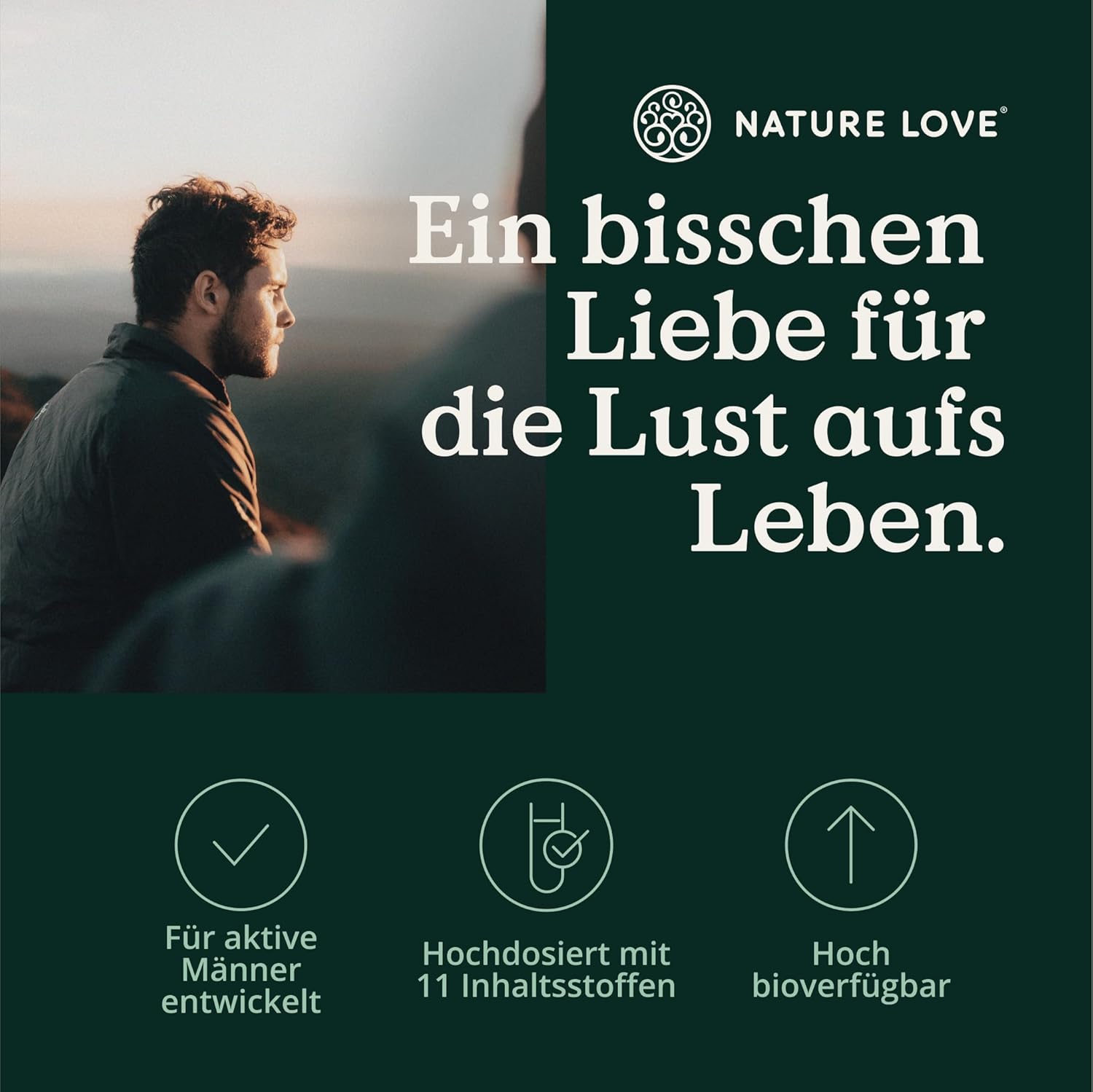 Ausdauer & Energie – Rote Kraft for Active Men by Nature Love - 90 Capsules. Laboratory tested. With L-Arginine, Tribulus Terrestris and Maca extract. High dose, vegan, made in Germany. – Bild 2
