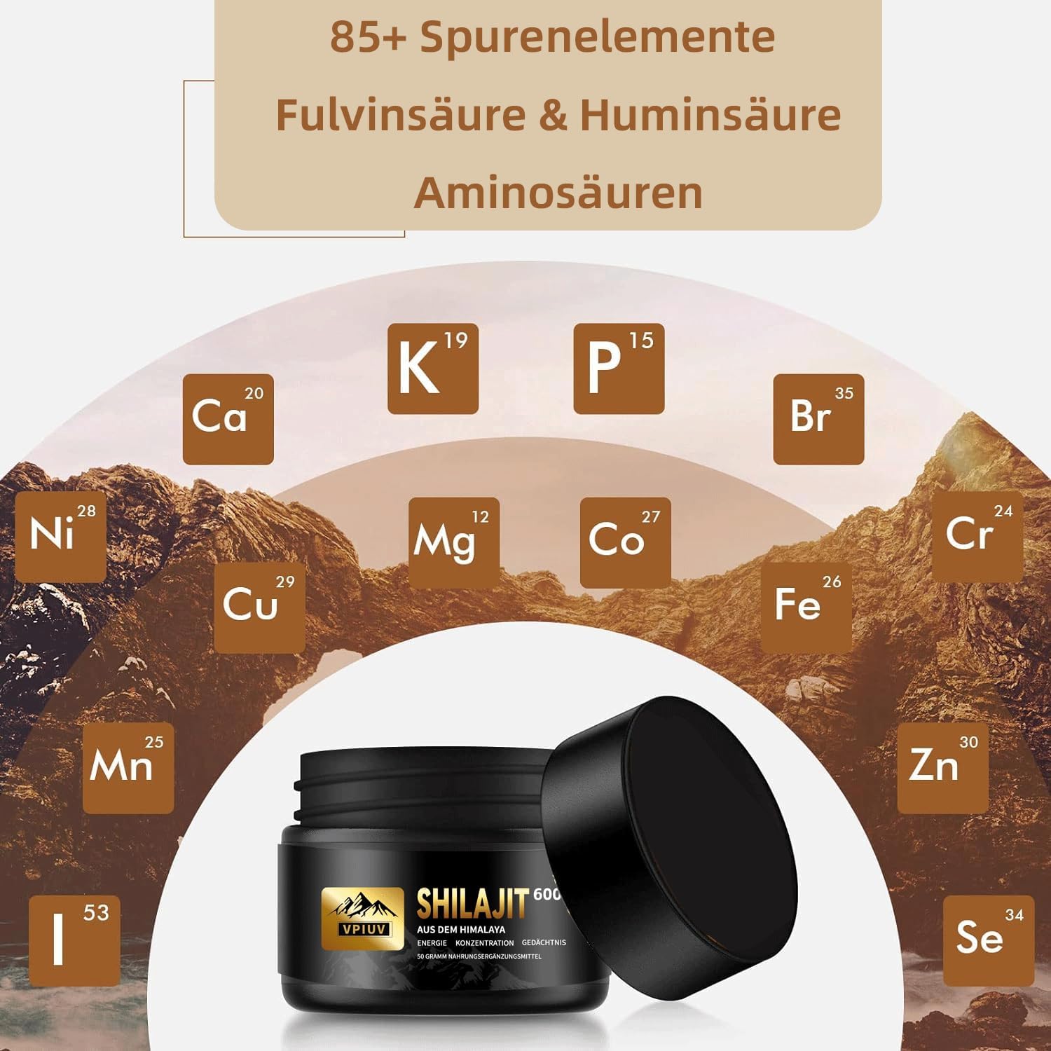 Ausdauer & Energie – Shilajit Resin 100% Pure - Himalayan Shilajit with 75% Fulvic Acid & 85+ Minerals - Natural Energy, Focus & Immune System - 50g Original Resin – Bild 4