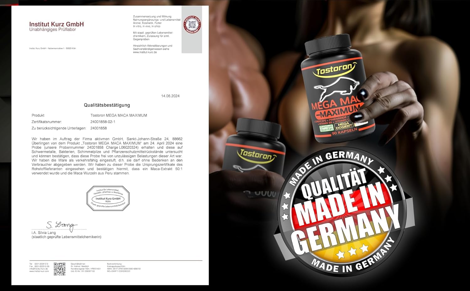 Ausdauer & Energie – Tostoron Mega Maca Maximum High Dose – Get the Tostoron Hammer Directly Home! 90 Capsules + Cordyceps, Pine Bark Extract, Ginseng, Ginkgo, Vitamin C + B5, Selenium, Zinc (1 x 76.6 g) – Bild 7