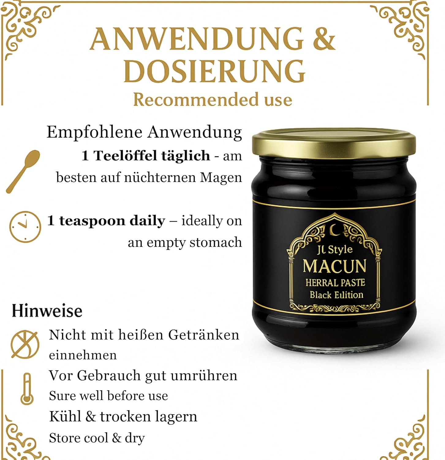 Penisvergrößerung & Pflege – Ottoman Black Power Macun Herbal Gel 240 g High Dose for Active Men with Maca, Tribulus, Ginseng – Bild 7