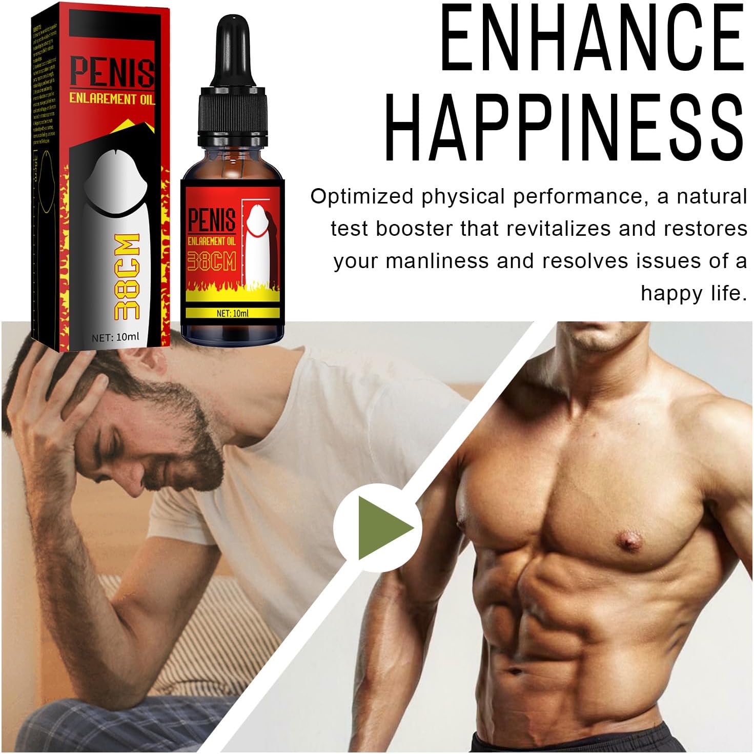 Penisvergrößerung & Pflege – Enlargement Oil, Improved Erection Delay Ejaculation Large Tail Oil, Plus Size Pe-nis Faster Magnification for Men Potency Growth Oil 10 ml (1 Piece, 10 ml) – Bild 3