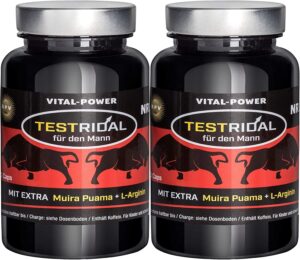 Ausdauer & Energie – B.P.V - Testridal 120 Capsules = 96 g - Extremely Hardcore Booster - Combination Product - Very Popular with Men for Lust - Love - Passion and More...