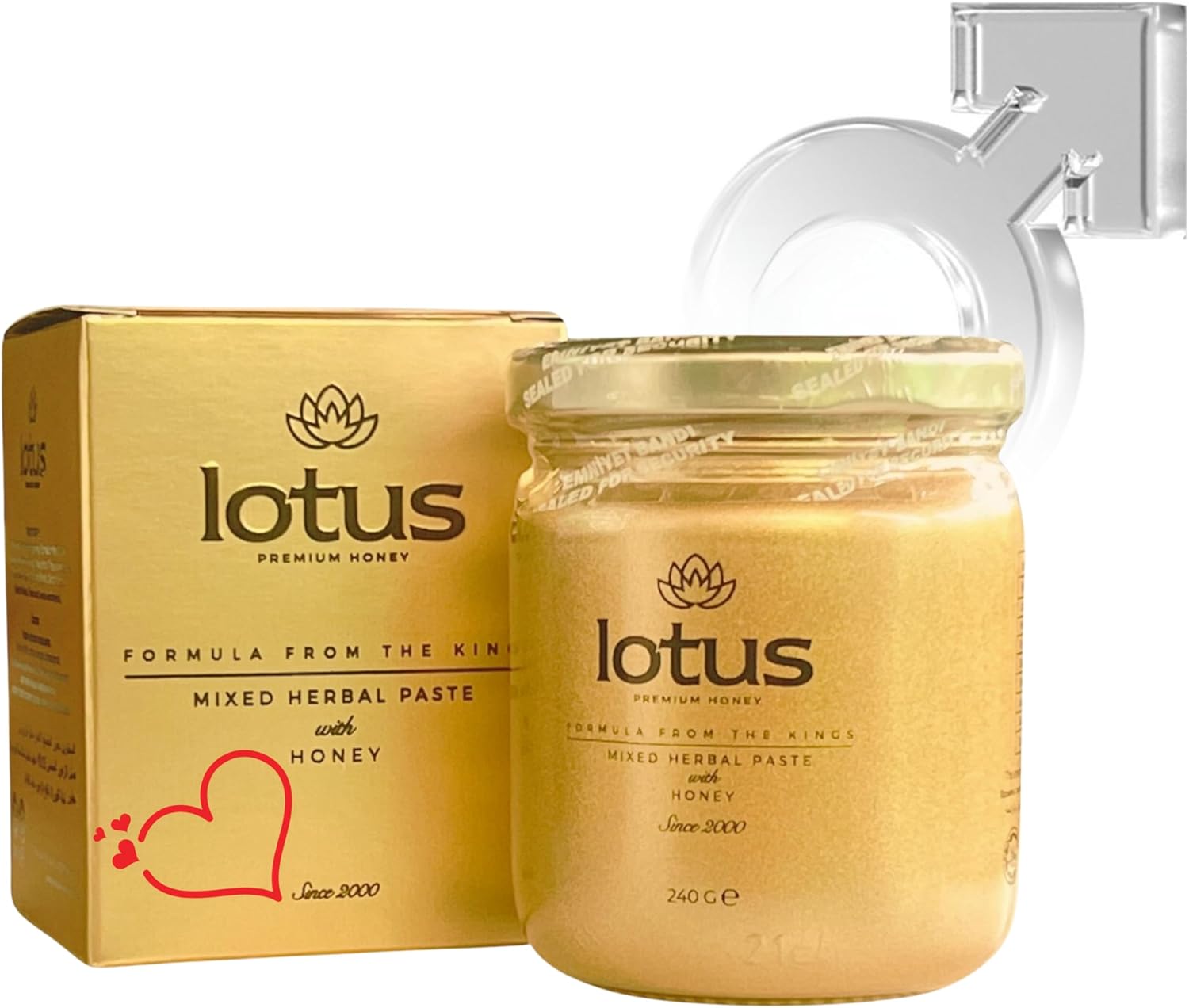 Potenzmittel & Standfestigkeit – Lotus Premium Ginseng Formula, High Dose 240 g Instant Effect Macun, Extra Strong for Active Men, Tribulus Terrestiris, Pack of 1