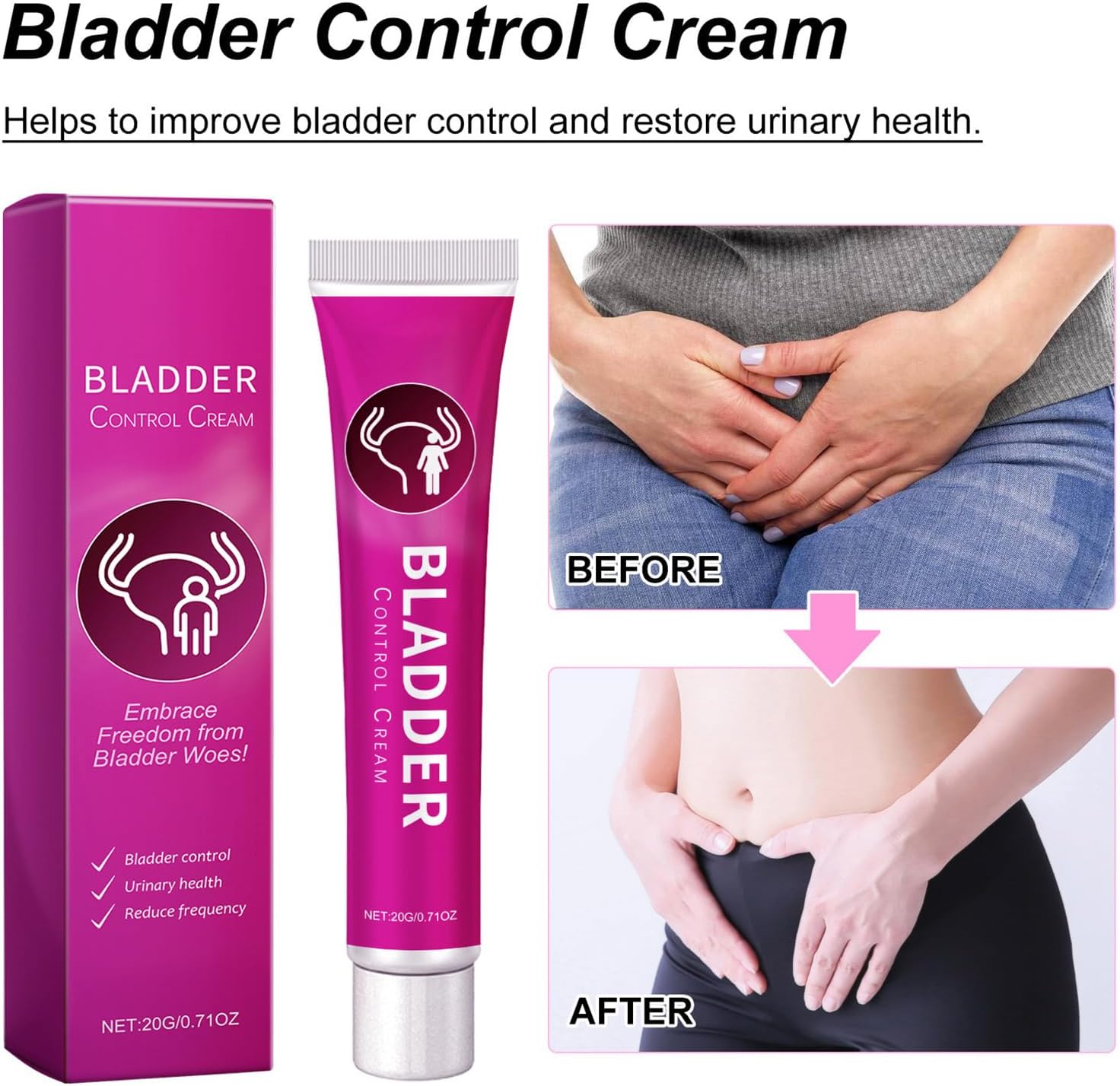 Penisvergrößerung & Pflege – Bladder Radiation - Urinary Control Cream 20G | Natural Safe Muscle Tissue - Firming Ointment for Intimate Body Care, Comfort Cream Relieves Itching for Women Men Daily Outdoor Travel 1.1 x 4.96i – Bild 4