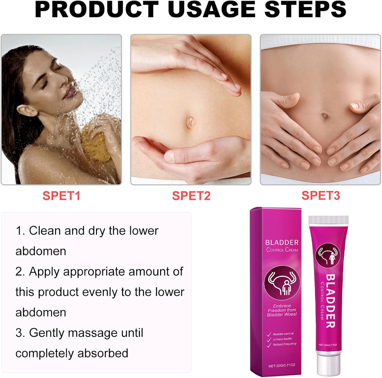 Penisvergrößerung & Pflege – Bladder Radiation - Urinary Control Cream 20G | Natural Safe Muscle Tissue - Firming Ointment for Intimate Body Care, Comfort Cream Relieves Itching for Women Men Daily Outdoor Travel 1.1 x 4.96i – Bild 5
