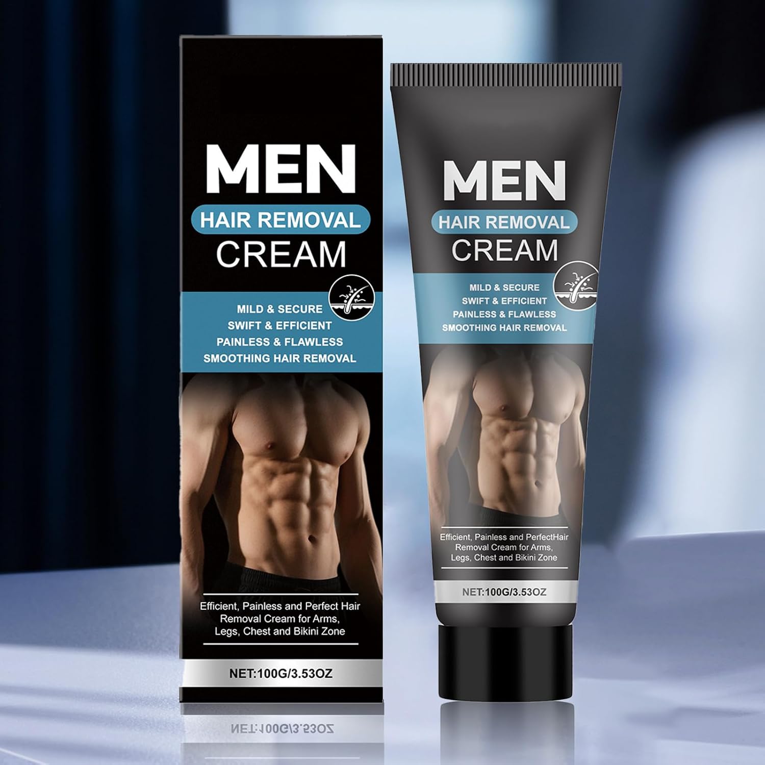Penisvergrößerung & Pflege – Intime Haarentfernungscreme für Männer, 100 ml Rasierprodukt – Enthaarungscreme für Intimhaare | für Freund, Ehemann, Vater, Athleten, Bodybuilder, professionelle Schwimmer, geschäftige Brüste, Rücken – Bild 3