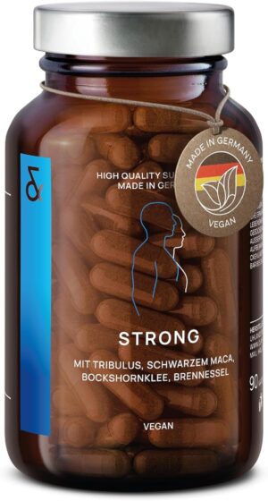 Ausdauer & Energie – N°32 Strong Black Maca Capsules High Dose with Tribulus Terrestris, Cordyceps Sinensis, Black Garlic, Ginseng, Zinc & Selenium - 90 Capsules