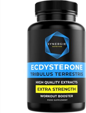 Ausdauer & Energie – Ecdysterone from Leuzea + Tribulus Terrestris High Dose - Muscle Building Fitness Booster by Synergie Nutrition | 60 Daily Doses | Extract 20:1 | 90% Saponins