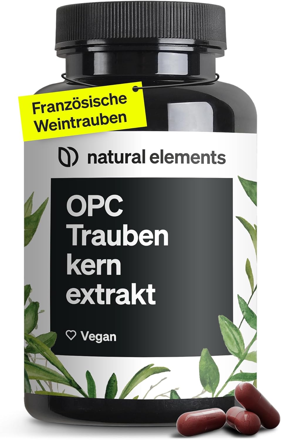Ausdauer & Energie – OPC grape seed extract, 240 capsules for 8 months, laboratory-tested premium OPC from European grapes, no unwanted additives, high dosage, vegan and made in Germany.