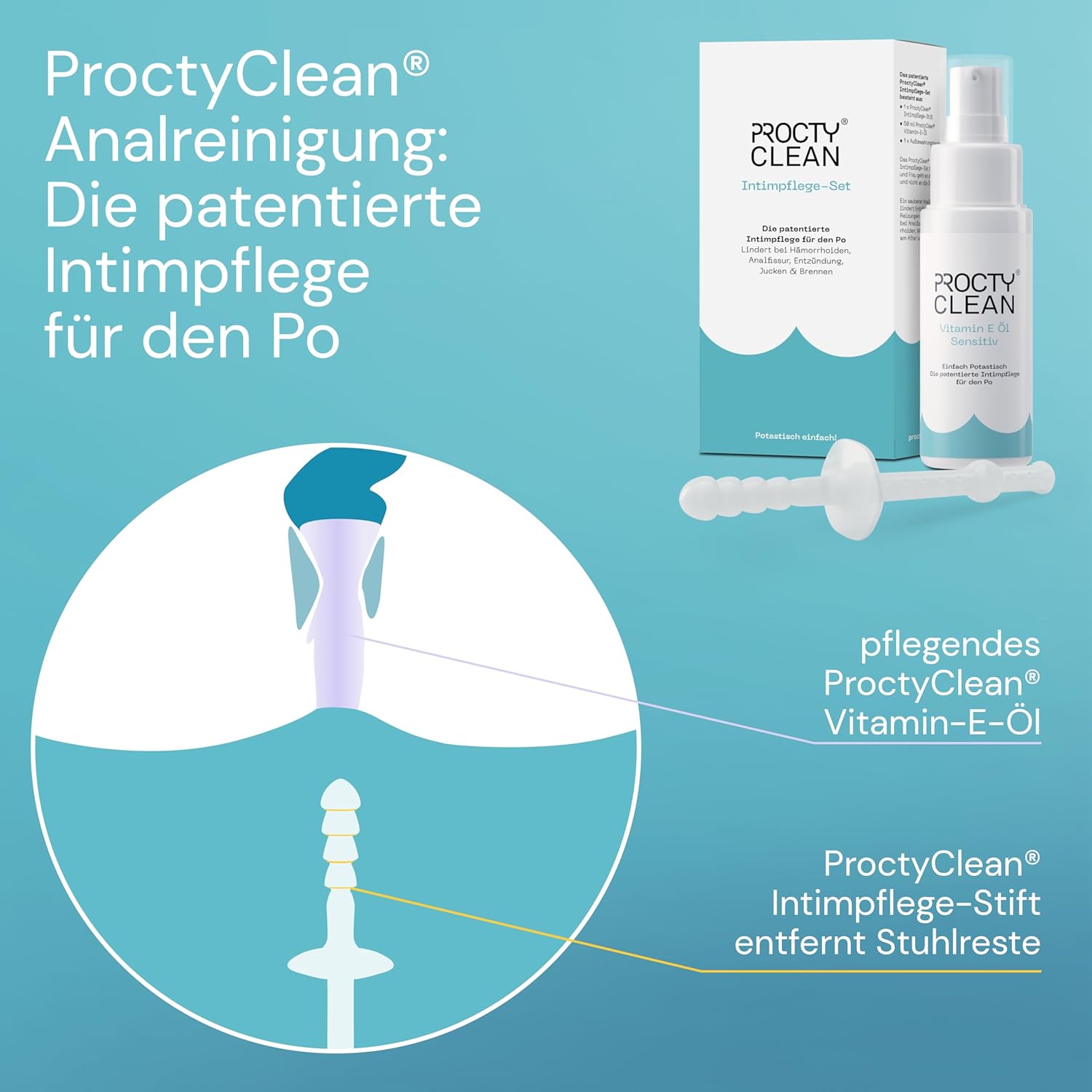 Penisvergrößerung & Pflege – Intimate Care Set for the Buttock: Patented! Instead of Hemorrhoids Ointment, Ointment for Fissure, Moist Toilet Paper. Quick Relief for Itching, Inflammation etc. Intimate Care Women – Bild 8