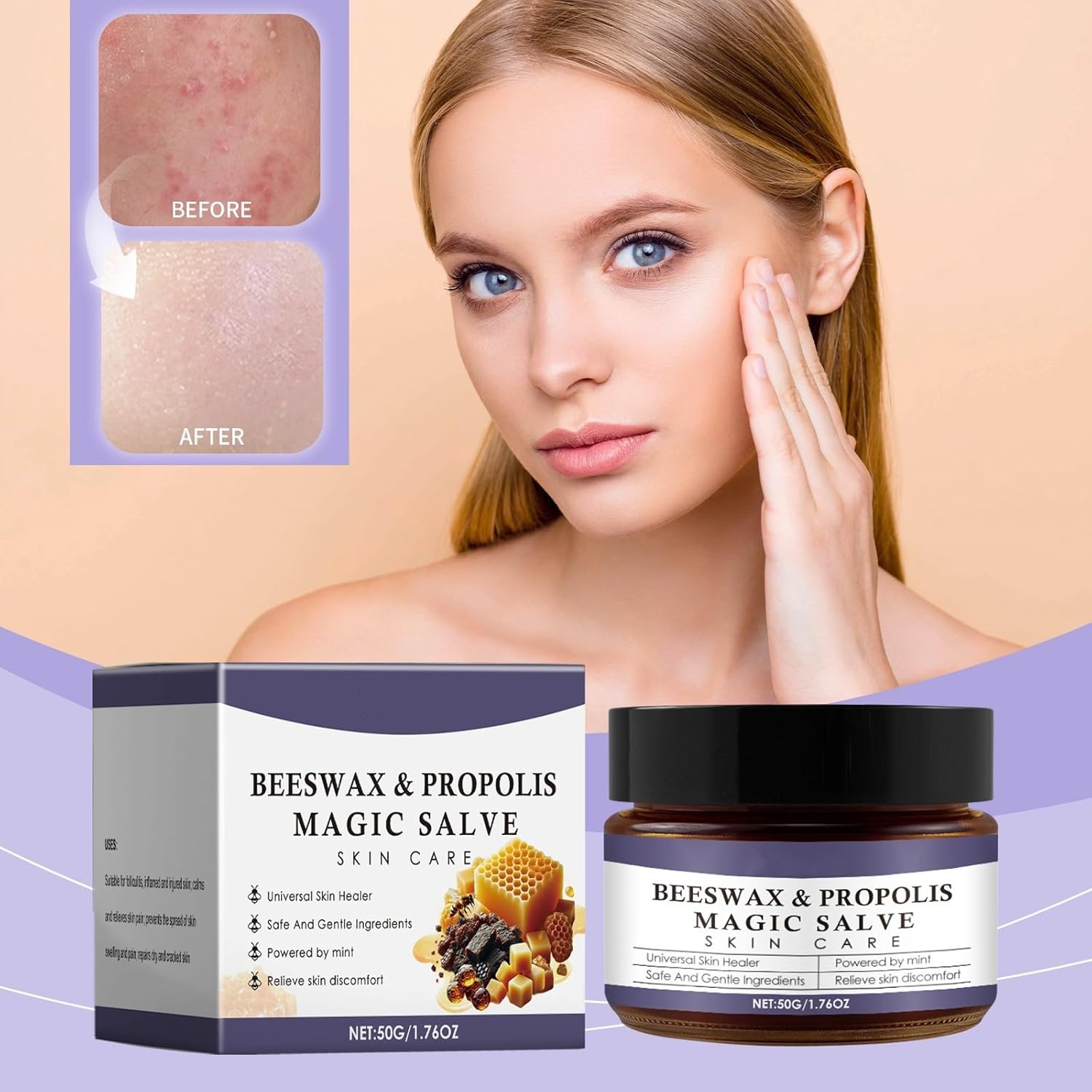 Penisvergrößerung & Pflege – Natural Honey & Beeswax Moisturising Cream, Deep Hydration & Care, Skin Care, Moisturising Cream for Face and Body for Sensitive and Dry Skin, Anti-Ageing – Bild 2