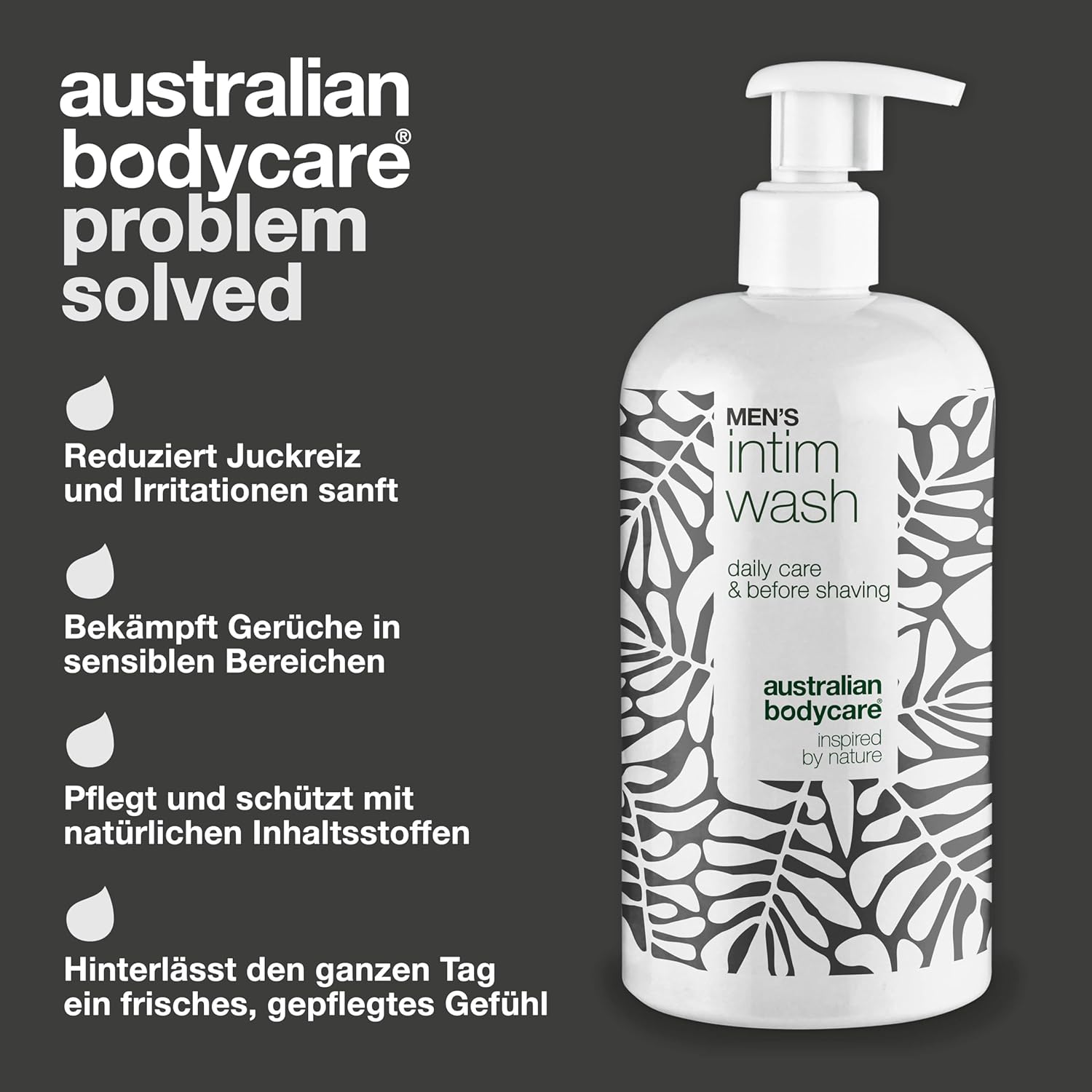Penisvergrößerung & Pflege – Intimate Wash Gel for Men (500 ml) Against Irritation, Itching and Odour - With 4-Terpineol Known from Tea Tree Oil, Cockatoo Plum and Glycerine – Bild 3