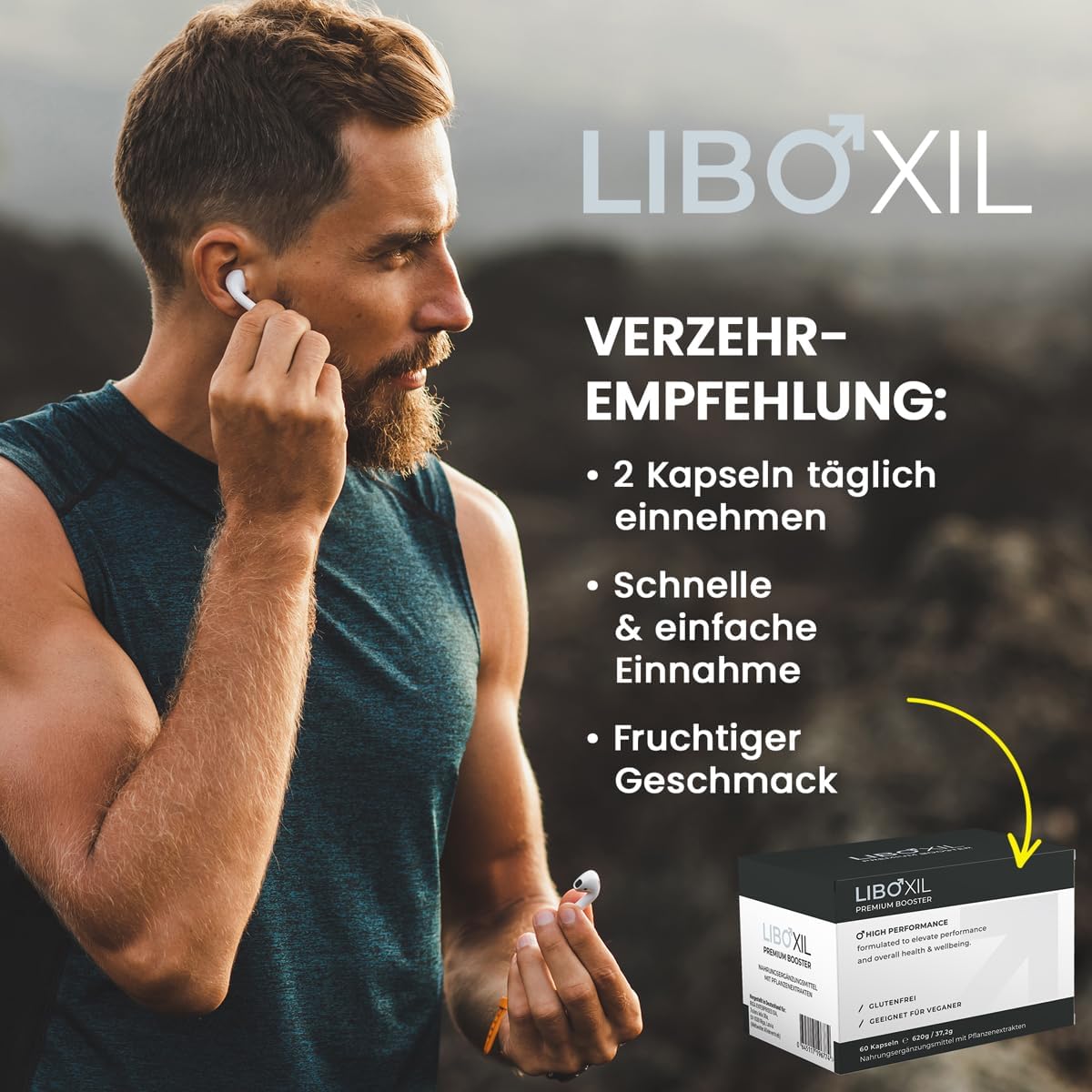 Potenzmittel & Standfestigkeit – High Dose Capsules - Premium Lust Capsule for the Active Man - Innovative Men's Complex with Arginine, Maca, Guarana - Formula for Male Desire - Vegan Men Supplement (1 x 60 Capsules) – Bild 3