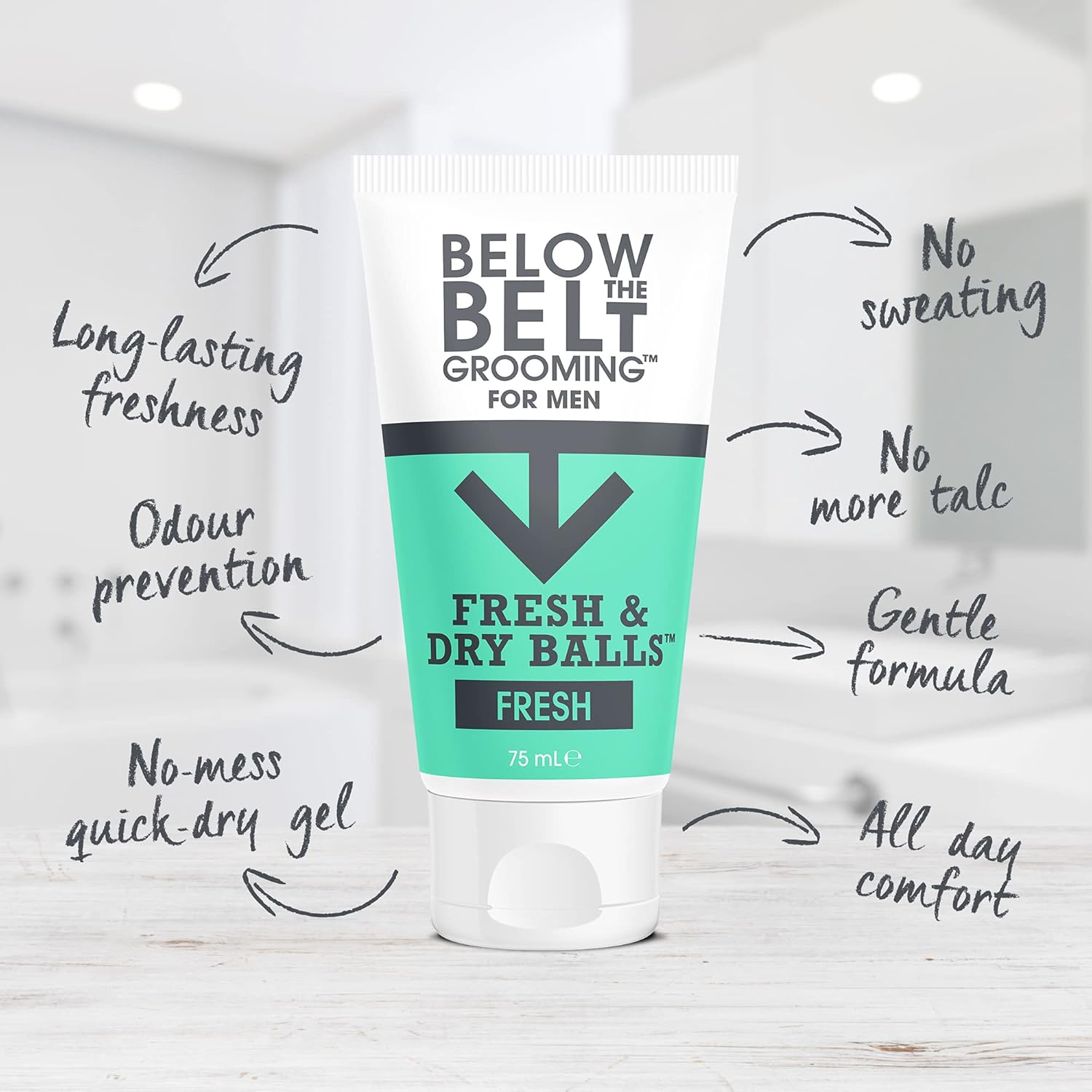 Penisvergrößerung & Pflege – Below the Belt Grooming Fresh & Dry Balls, 75 ml, Fresh – Bild 2