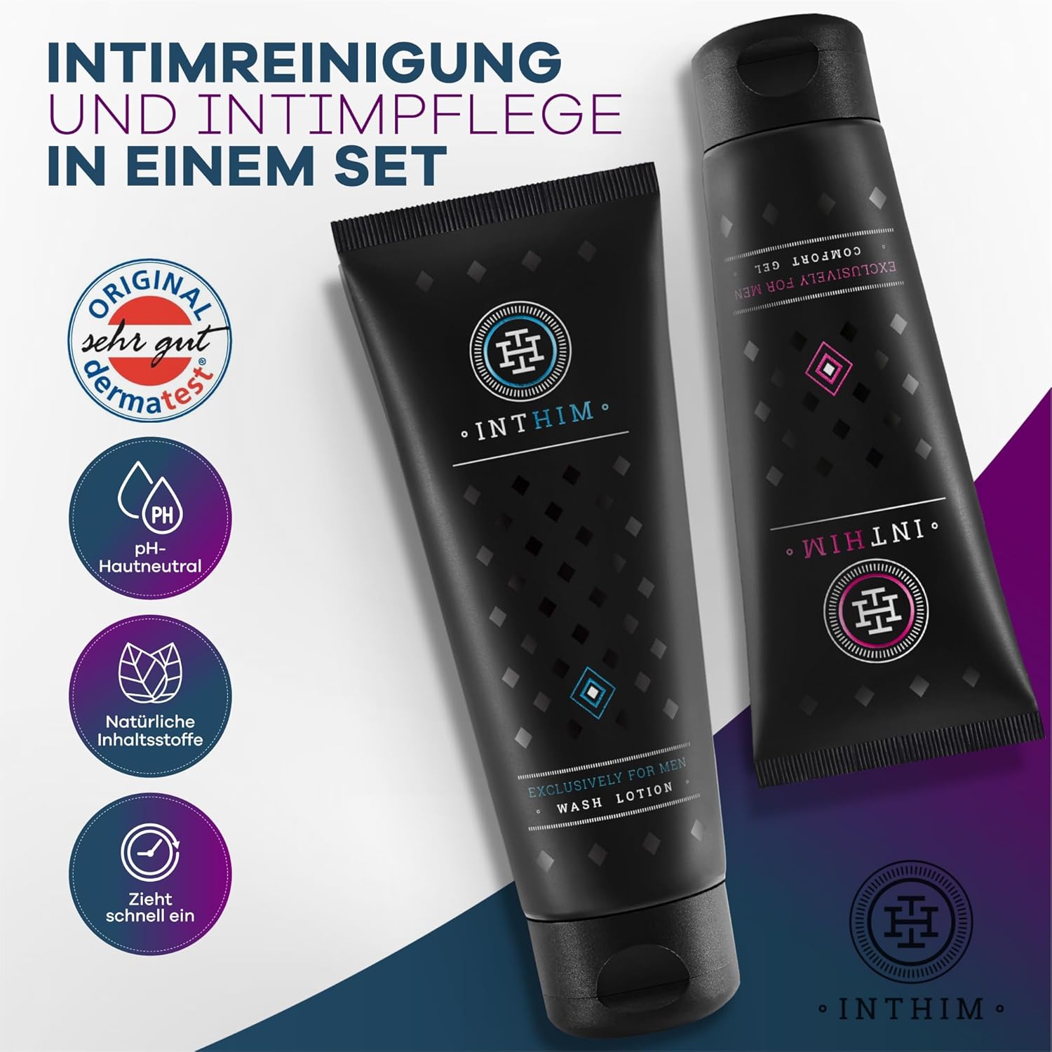 Penisvergrößerung & Pflege – IntHim Men's Anti-Inflammatory Intimate Care Set – Intimate Wash Lotion for Men + After Shave Intimate Cream for Men – pH Neutral & Free from Parabens and Allergens for Redness and Shaving Pimples – Bild 2