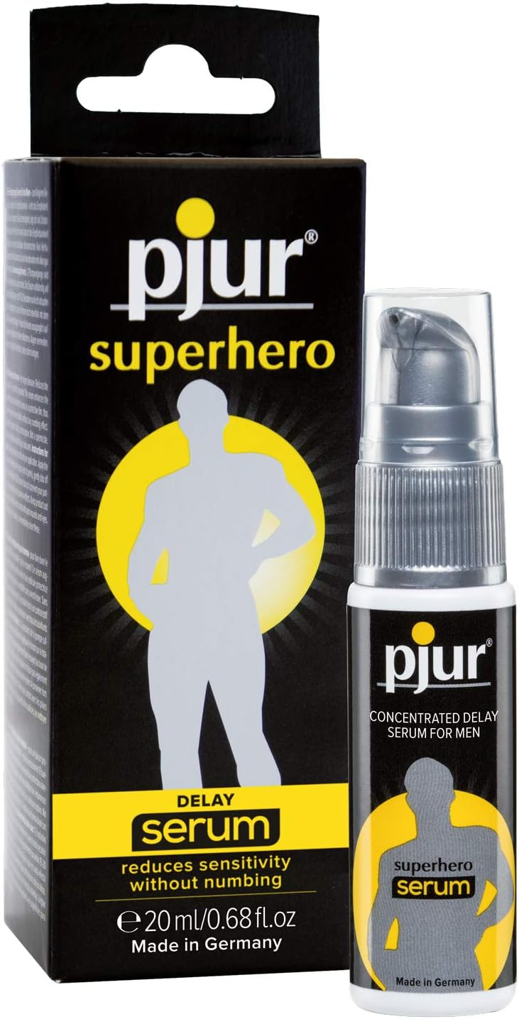 Penisvergrößerung & Pflege – pjur Superhero Delay Serum - Delay Gel for Men - Reduces Sensitivity on the without numbing (20 ml)