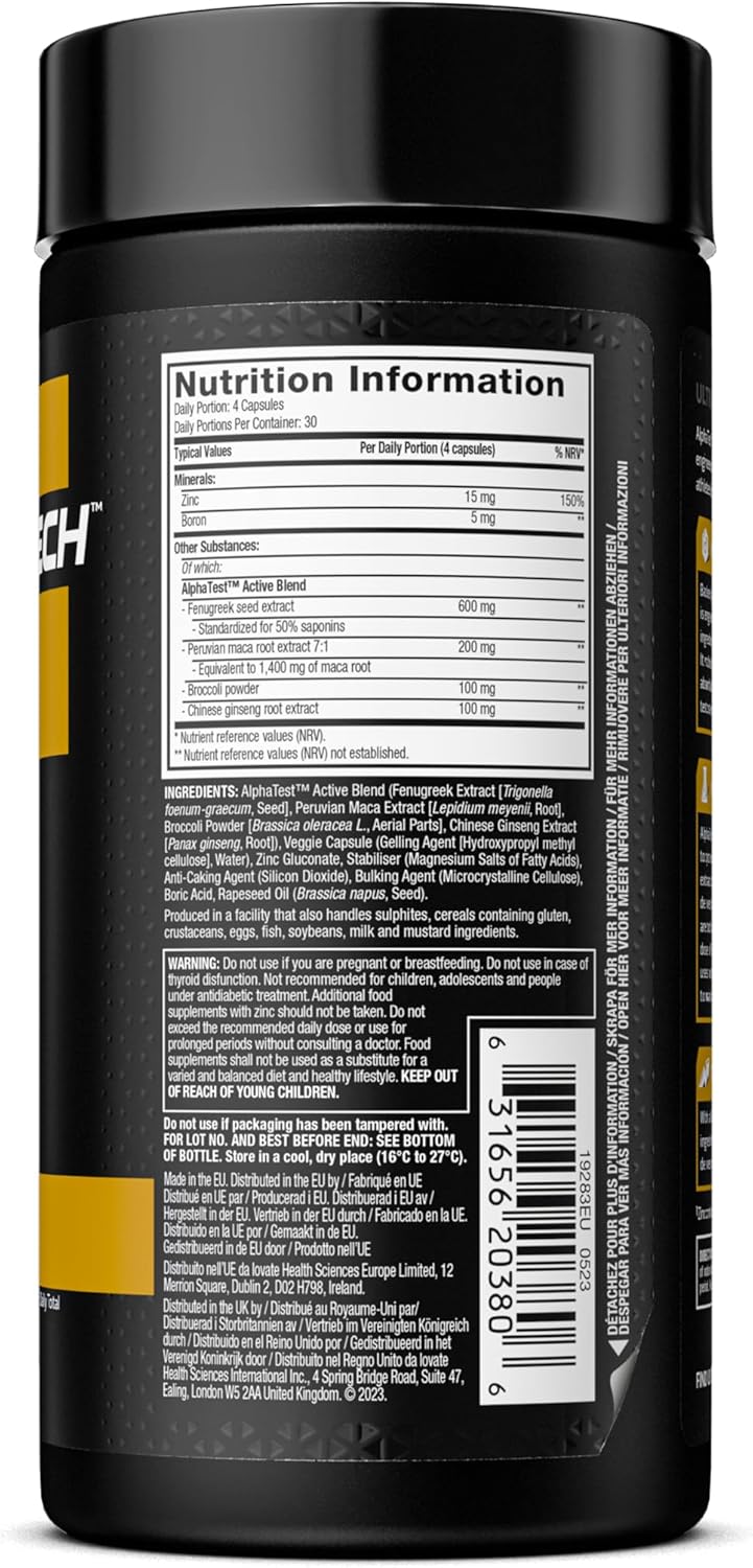 Ausdauer & Energie – MuscleTech AlphaTest Testosterone Booster Supplement for Men, Training Supplement, Muscle Building Supplement for Men, 200mg Maca Extract, Zinc and Boron, 120 Capsules, 30 Servings – Bild 3