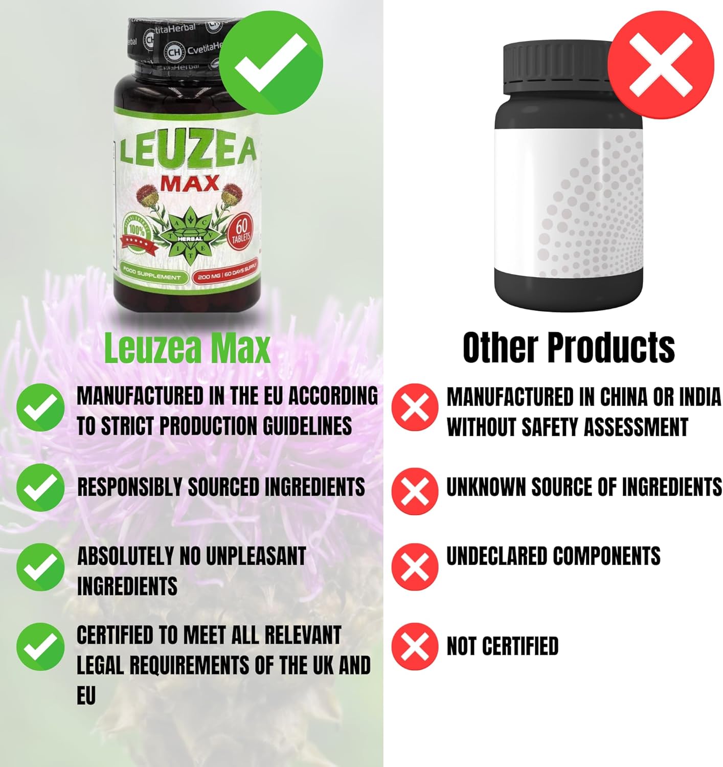 Ausdauer & Energie – Leuzea Max Maral Root 60 Tablets x 200 mg Natural Herbal Extract Adaptogen Muscle Growth Strength Endurance Highly Effective Tablets Cvetita Herbal – Bild 7