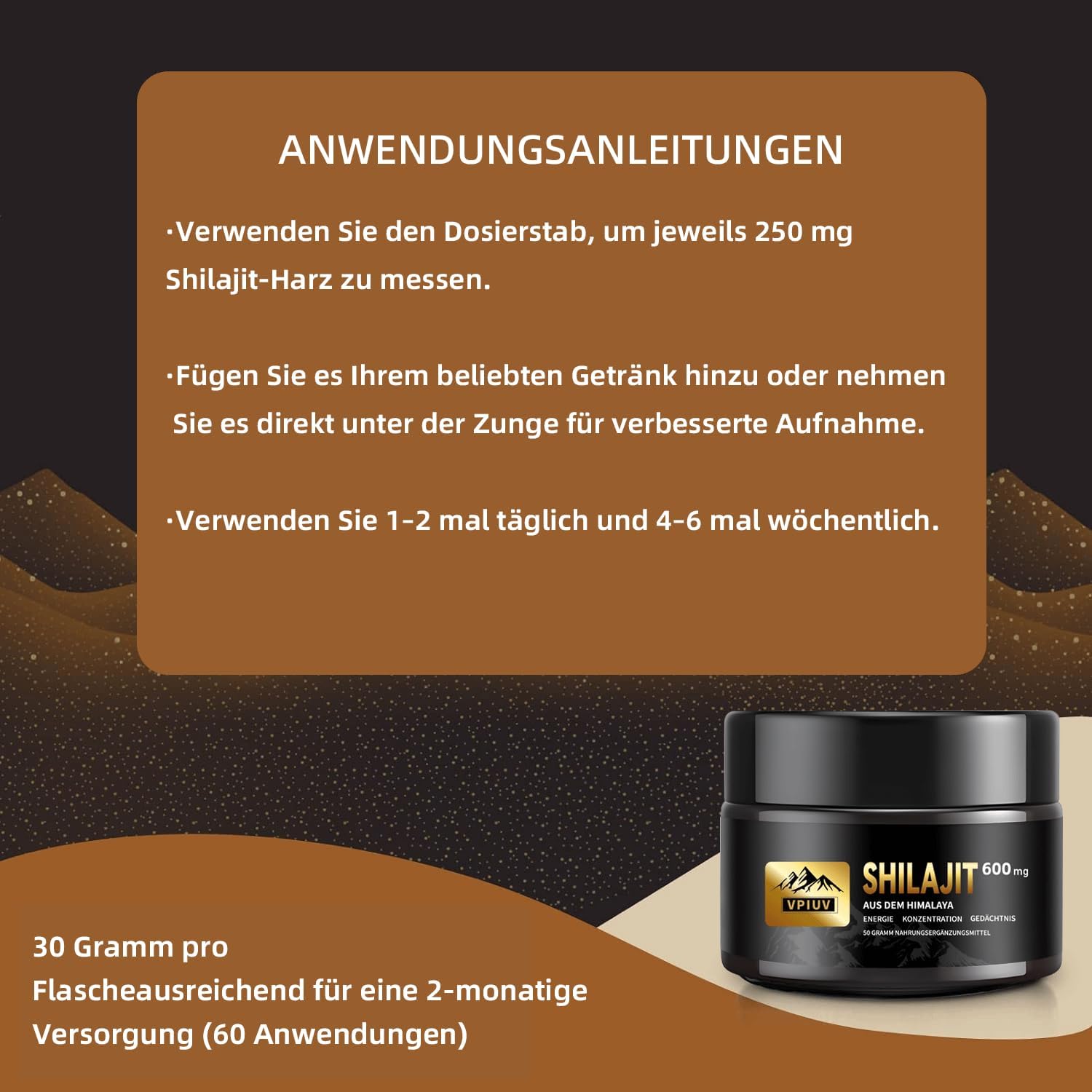 Ausdauer & Energie – Shilajit Resin 100% Pure - Himalayan Shilajit with 75% Fulvic Acid & 85+ Minerals - Natural Energy, Focus & Immune System - 50g Original Resin – Bild 6