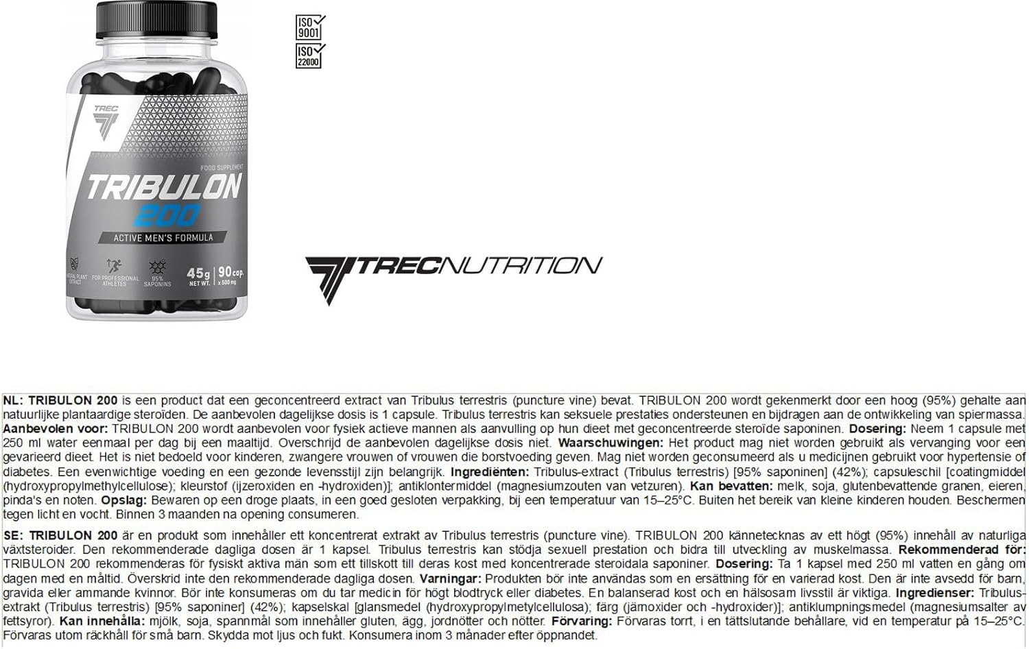 Ausdauer & Energie – Trec Nutrition Tribulon Testosterone Booster for Men Tribulus Terrestris Libido Support Dietary Supplement Anabol (90 Capsules) – Bild 8
