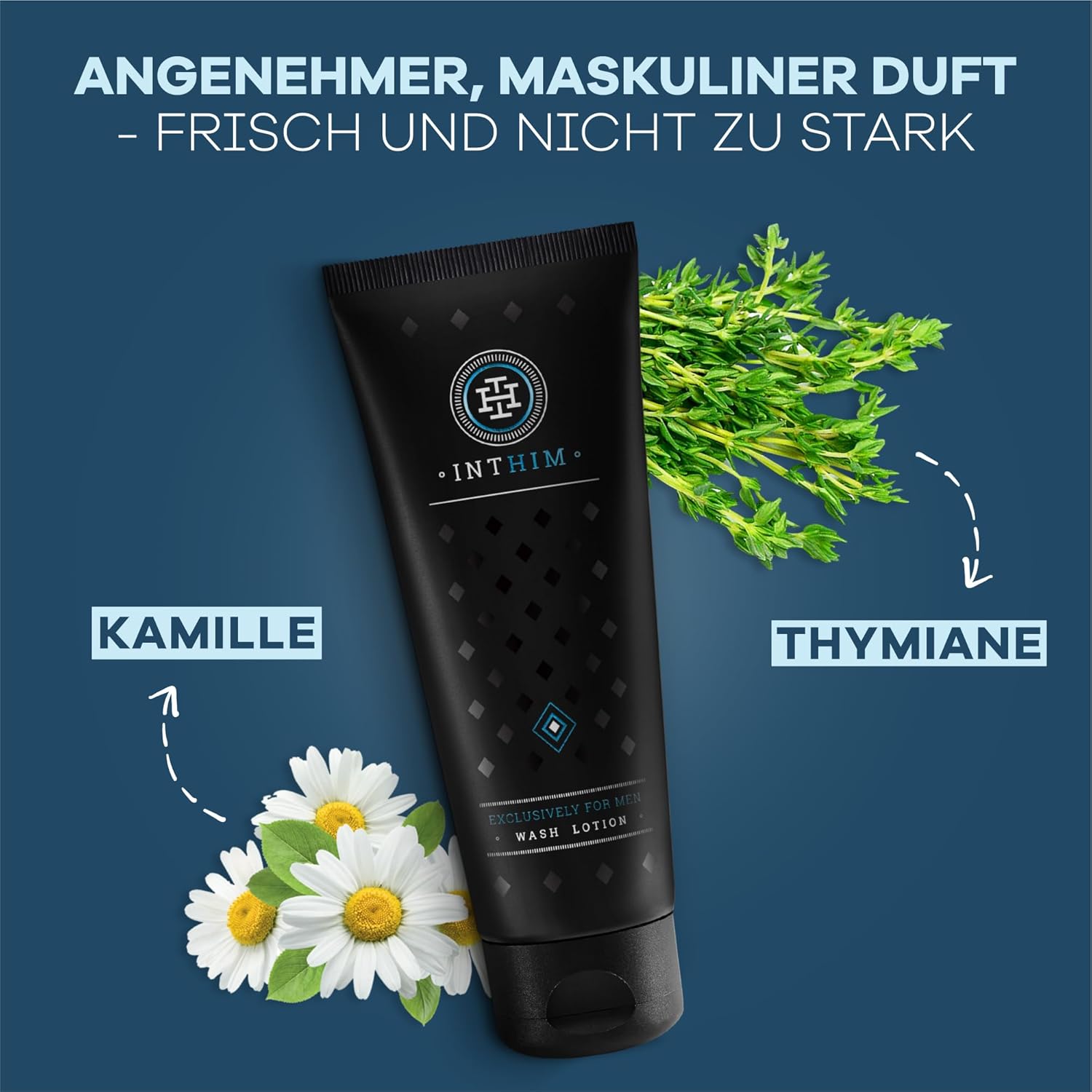 Penisvergrößerung & Pflege – IntHim Antibacterial Intimate Wash Lotion for Men - pH Skin Neutral Intimate Care Men for Itching, Dry Skin & Ideal After Sports (1 x 200 ml) – Bild 5
