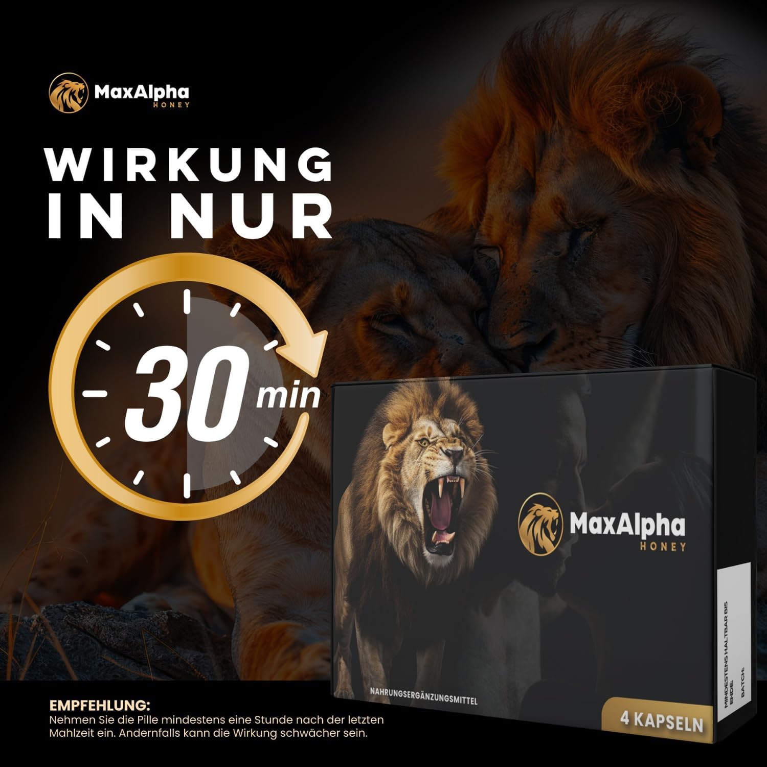 Potenzmittel & Standfestigkeit – Capsules with Ginseng, Maca, L-Arginine, Zinc & Selenium | Pack of 4 | Natural Formula | Extra Strong & Instant Energy - For Active Men & Special Private Moments – Bild 3