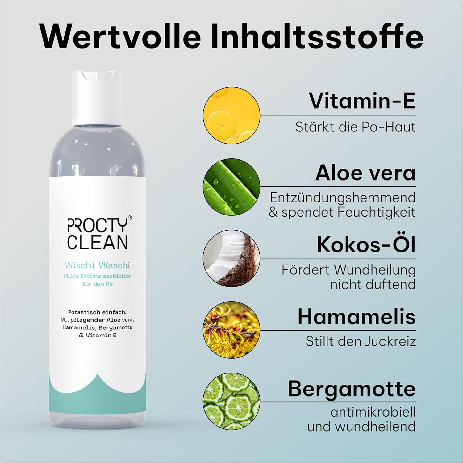 Penisvergrößerung & Pflege – Wischi Waschi Mild Intimate Wash Lotion for the Buttocks Gentle Wash Lotion pH Neutral with Aloe Vera, Vitamin E & Witch Hazel for Hemorrhoids and Fissure – Bild 5