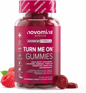Ausdauer & Energie – Novomins Turn Me On Gummies - Natural Libido Booster for Women - Maca Root, Ashwagandha, L-Arginine & Vitamin B6 - Gluten Free - Libido Enhancer for Women - 60 Vegan Gummies