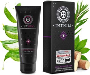 Penisvergrößerung & Pflege – IntHim Men's Intimate Care After Shave - For Redness, Shaving Pimples & Itching - Intimate Cream with Aloe Vera and Tea Tree Oil - Refreshing and Antibacterial - Ideal for Sensitive Skin