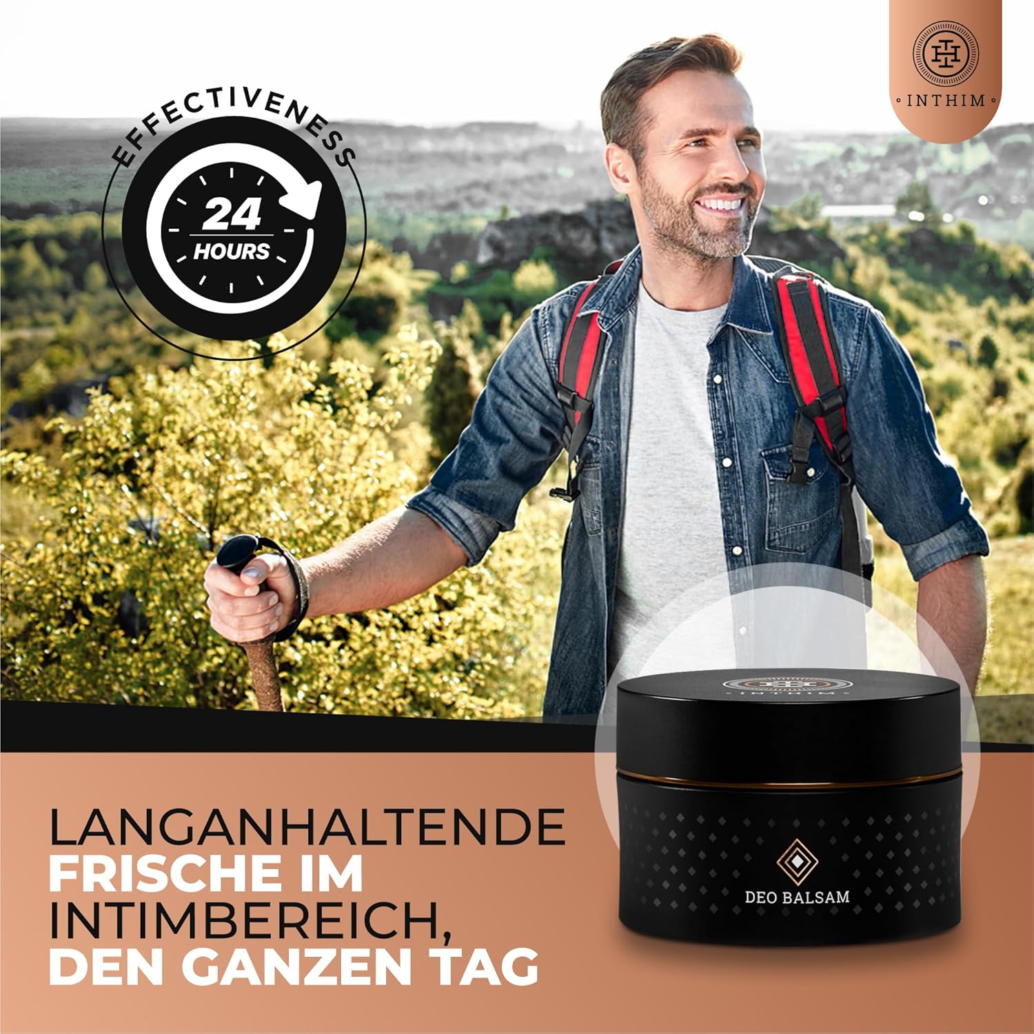 Penisvergrößerung & Pflege – IntHim Intimate Deodorant Cream for Men - Natural Anti Chafing Deodorant Cream Men with Long-Lasting Fresh Effect & Skin Soothing After Shaving - Protective Balm Thigh – Bild 4