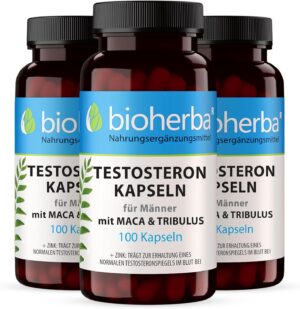 Ausdauer & Energie – Maca Tribulus Complex - 300 Capsules by BIOHERBA | With Zinc to Support Testosterone & Fertility - Plus Citrulline & Ginseng Extract