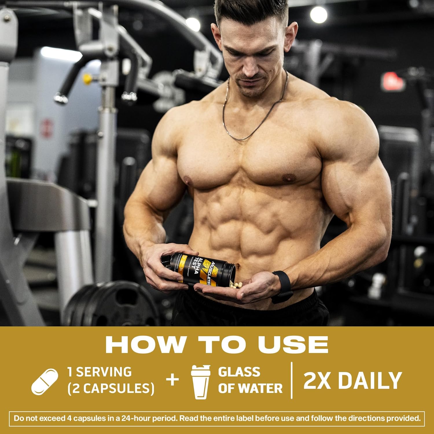 Ausdauer & Energie – MuscleTech AlphaTest Testosterone Booster Supplement for Men, Training Supplement, Muscle Building Supplement for Men, 200mg Maca Extract, Zinc and Boron, 120 Capsules, 30 Servings – Bild 5
