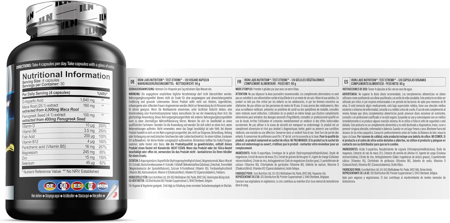 Ausdauer & Energie – Test Xtreme: Testosterone Booster – Muscle Growth & Strength (120 Tablets) – Bild 8