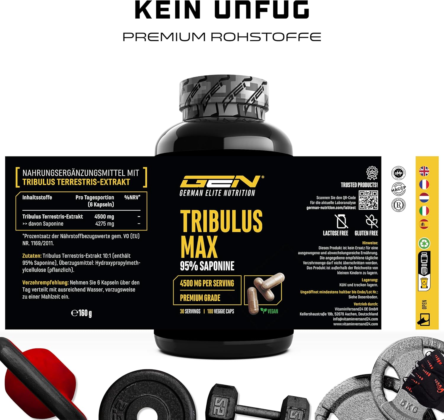 Ausdauer & Energie – Tribulus Max – 180 tablets – 45 Days Use 90% Saponin 100% Tribulus Terrestris Extract – Natural Testost Erone Support – Bild 5