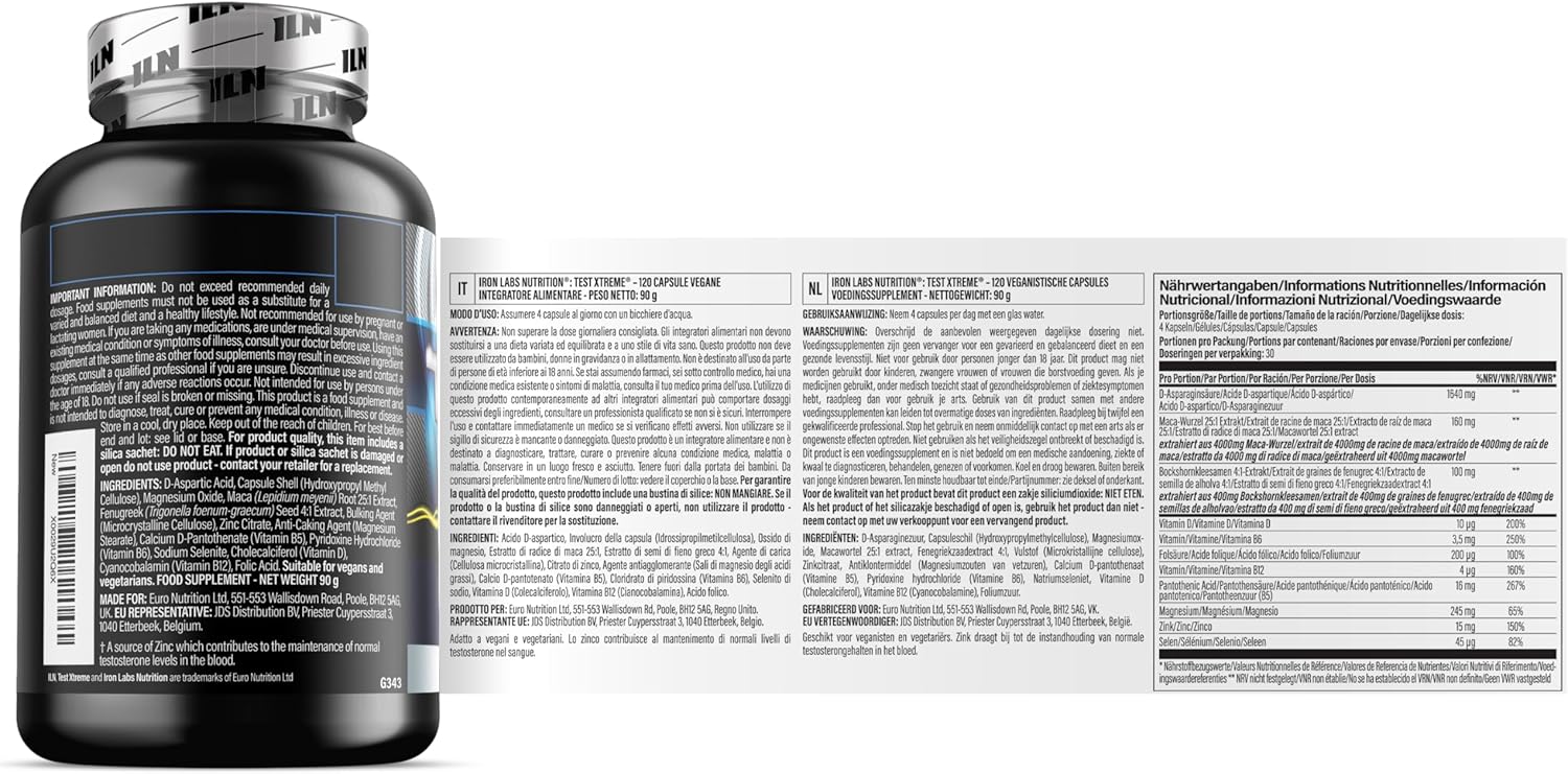 Ausdauer & Energie – Test Xtreme: Testosterone Booster – Muscle Growth & Strength (120 Tablets) – Bild 9