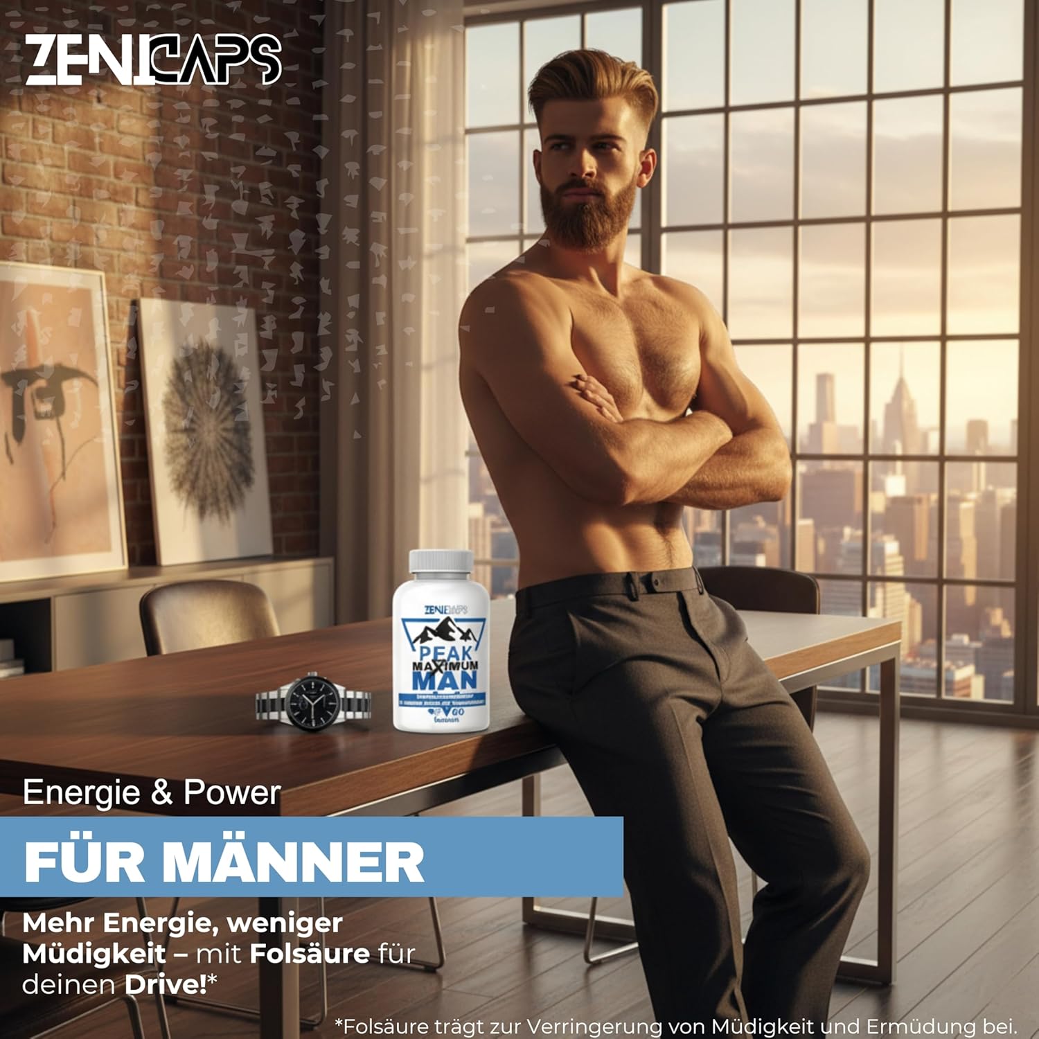 Potenzmittel & Standfestigkeit – Peak Maximum Man Original | For Active Men - With Zinc for Testosterone Levels* | Easy to Use | with L-Arginine, Tribulus Terrestris, Maca, Ashwaganda – Bild 5