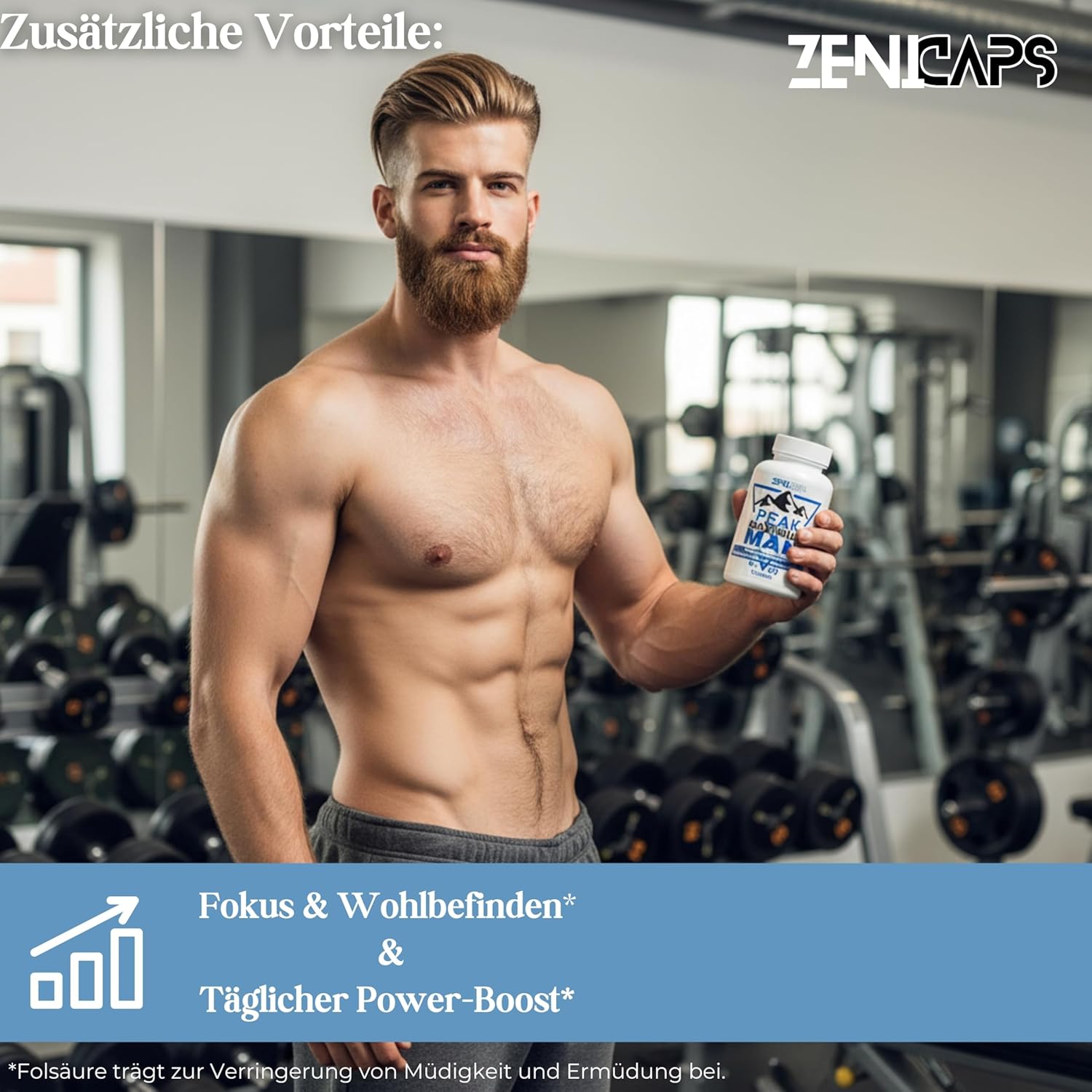 Potenzmittel & Standfestigkeit – Peak Maximum Man Original | For Active Men - With Zinc for Testosterone Levels* | Easy to Use | with L-Arginine, Tribulus Terrestris, Maca, Ashwaganda – Bild 8