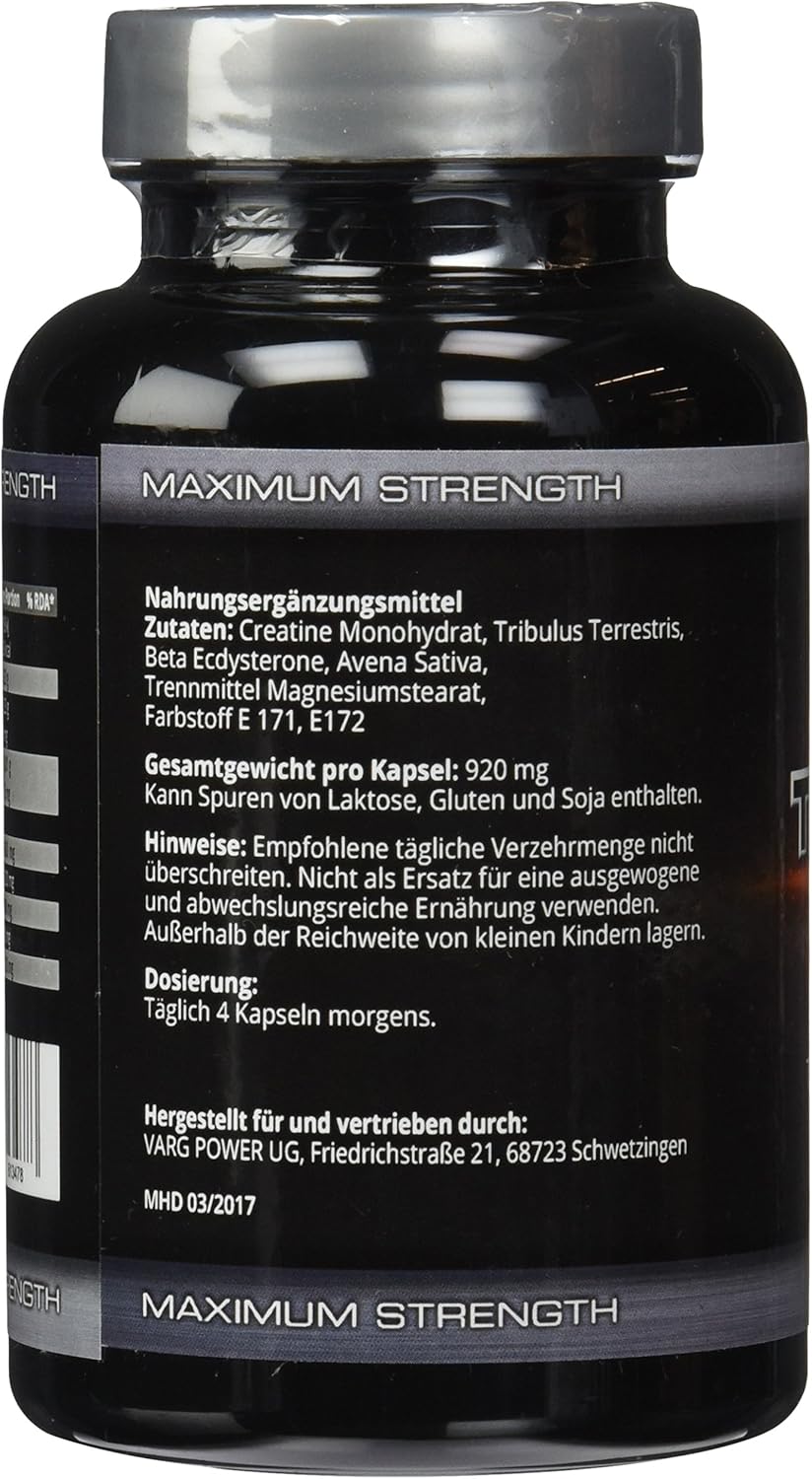 Ausdauer & Energie – Testonate 250 Testosterone Booster 120 Capsules with Creatine Tribulus Maca Avena Sativa – Bild 2