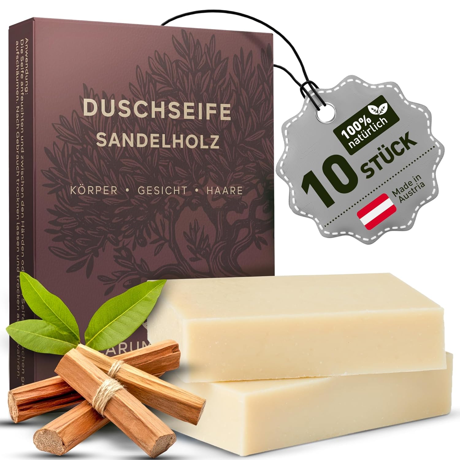 Penisvergrößerung & Pflege – larum sports Solid Shower Soap Men Sandalwood - Solid Shower Gel - Soap for Hair, Body, Face - Solid Shampoo - Men's Natural Soap - 2 x Organic Soap of 85 g