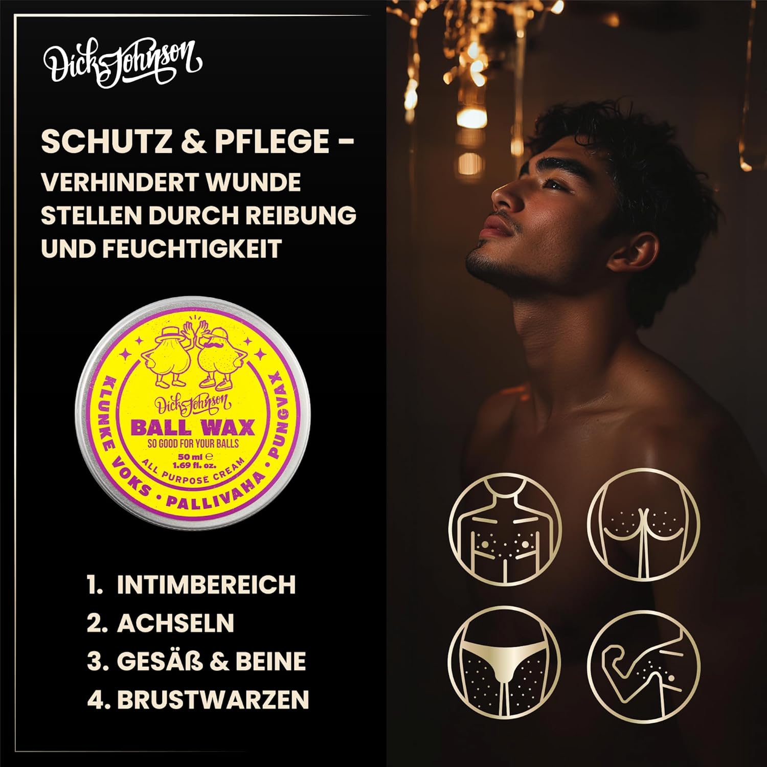 Penisvergrößerung & Pflege – Dick Johnson's Ball Wax Intimate Care for Men After Shave Product After Shave No Pimples and No Irritated Skin After Testicle Shave 50 ml – Bild 5
