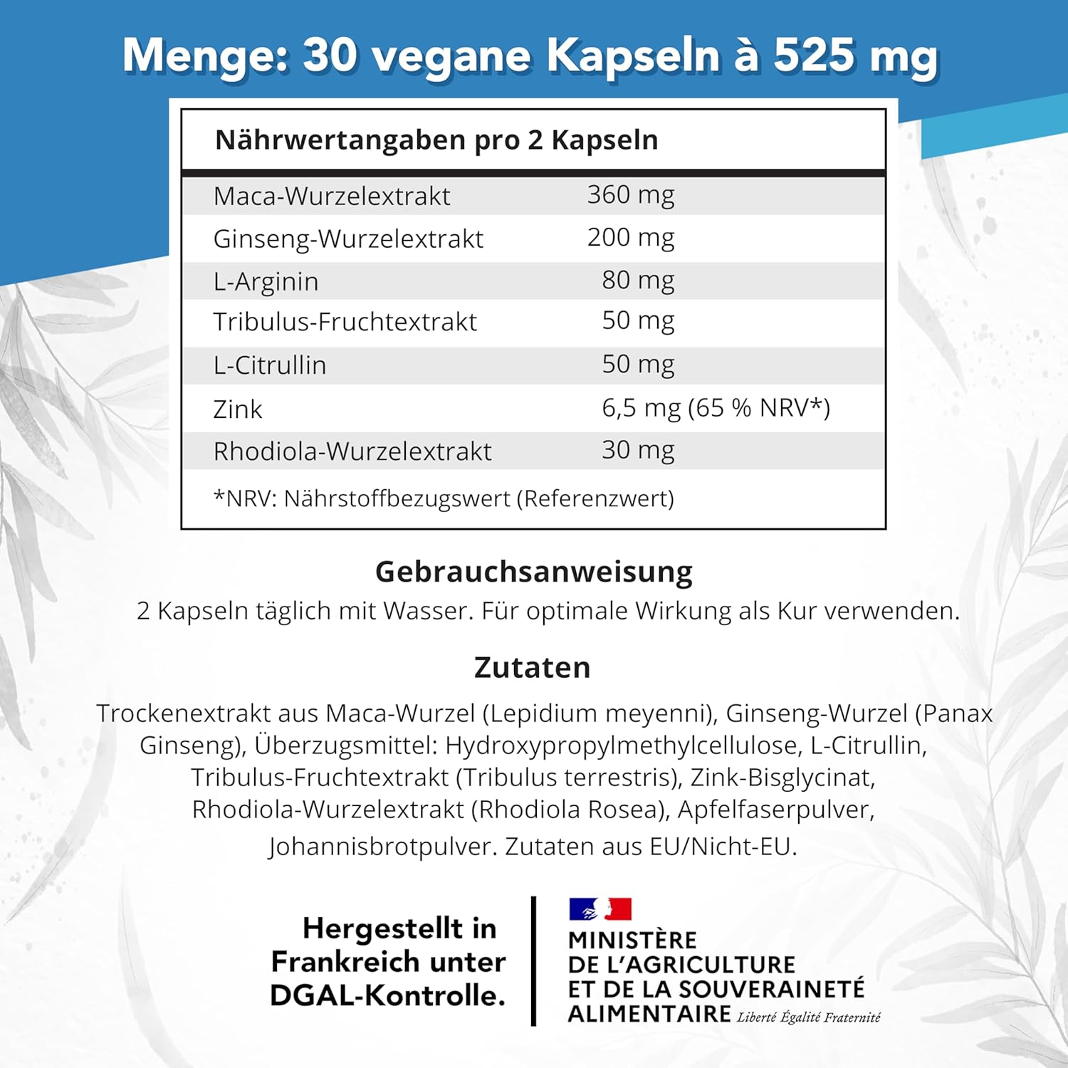 Potenzmittel & Standfestigkeit – Potency Agent Extra Strong for Men Instant Effect for Energy, Libido and Performance Premium Herbal Supplement with Maca, Ginseng, L-Arginine, Tribulus & Zinc Erection Aid for Men – Bild 4