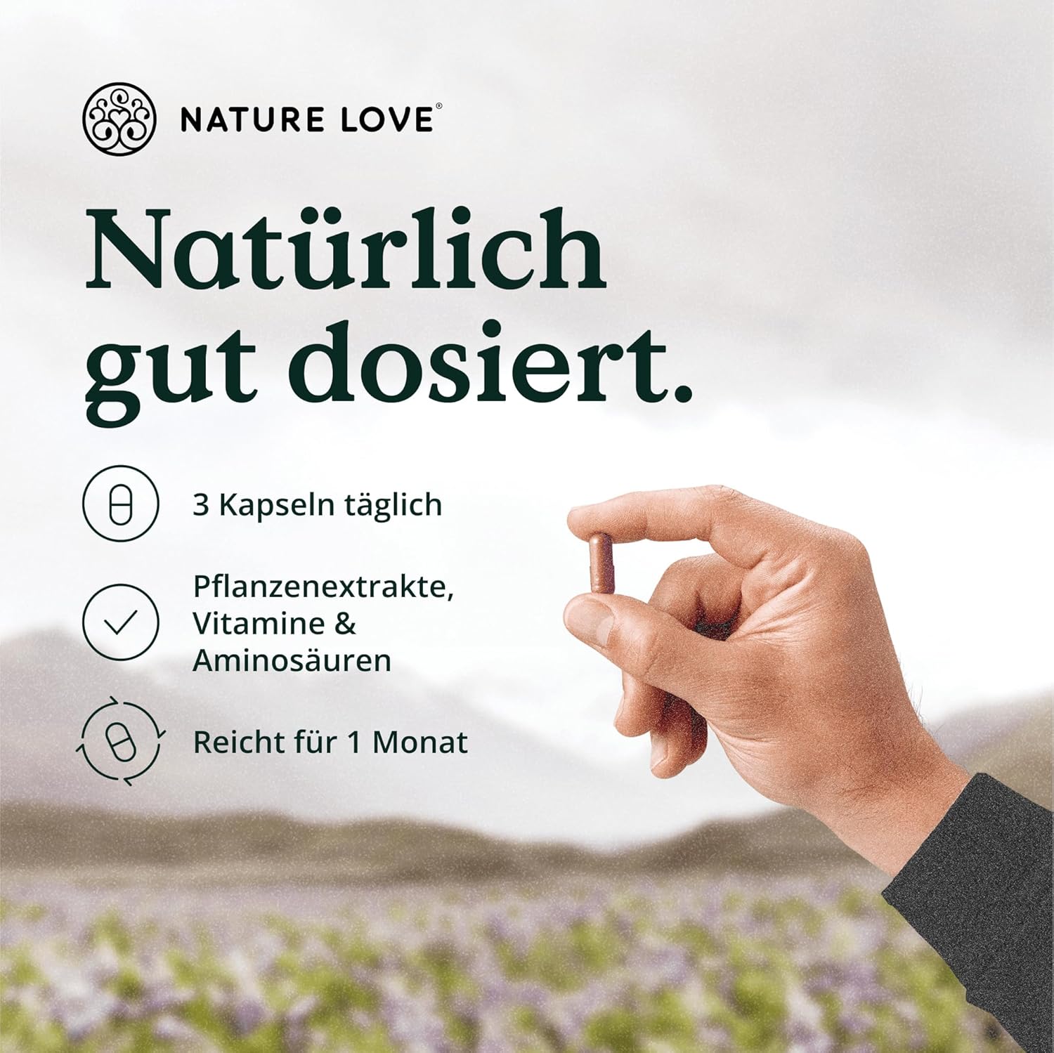 Ausdauer & Energie – Rote Kraft for Active Men by Nature Love - 90 Capsules. Laboratory tested. With L-Arginine, Tribulus Terrestris and Maca extract. High dose, vegan, made in Germany. – Bild 3