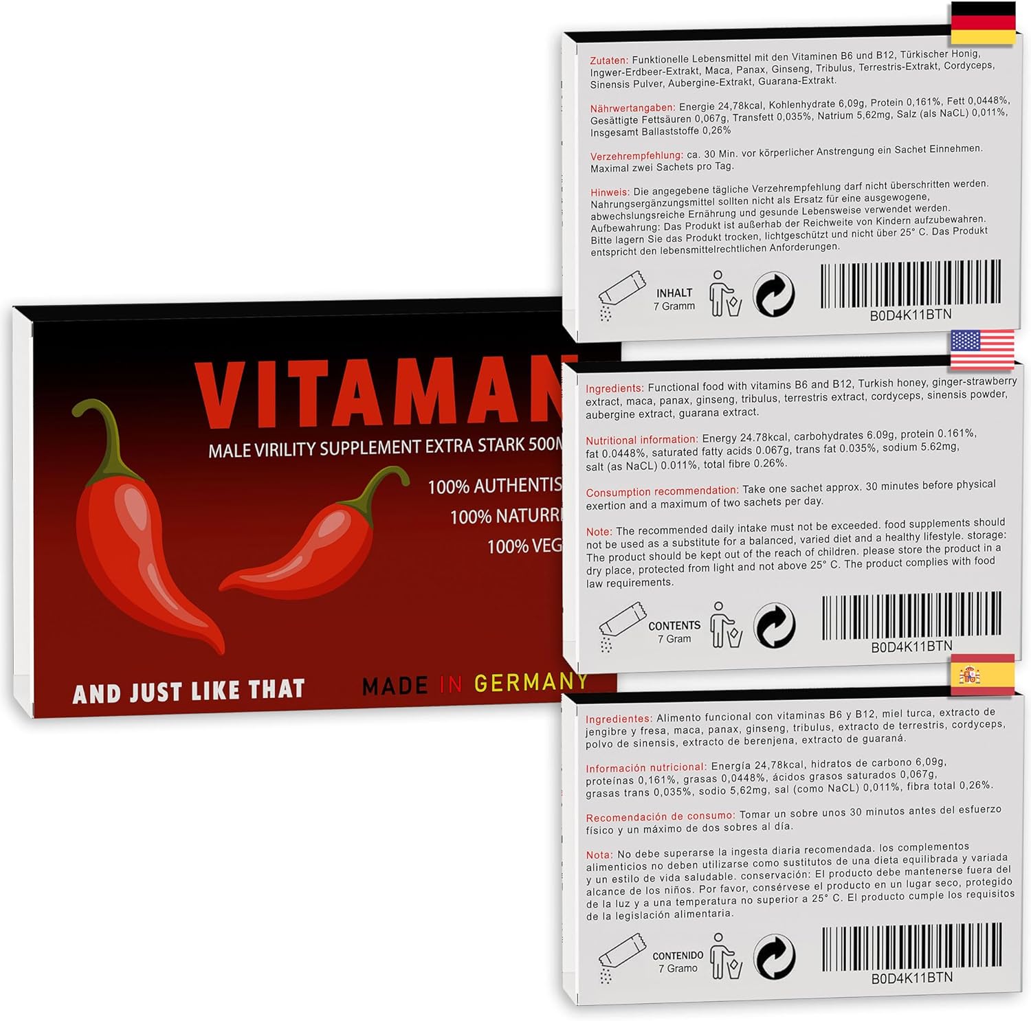 Potenzmittel & Standfestigkeit – Vitamin Oral Jelly Extra Strong - Magic Night - High Dose Men's Formula for Testosterone, Vitality & Endurance - Pack of 3 – Bild 7