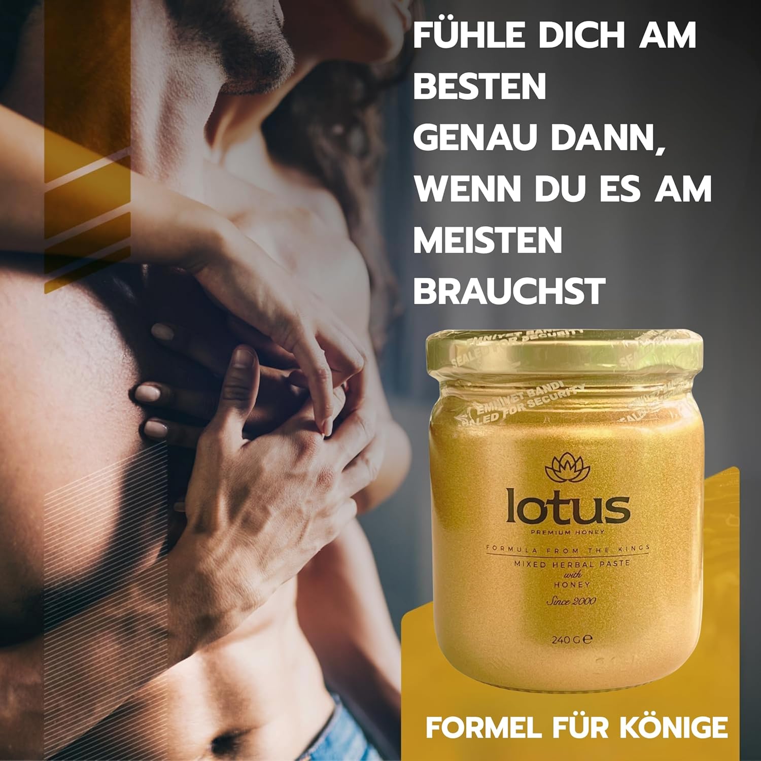 Potenzmittel & Standfestigkeit – Lotus Premium Ginseng Formula, High Dose 240 g Instant Effect Macun, Extra Strong for Active Men, Tribulus Terrestiris, Pack of 1 – Bild 2
